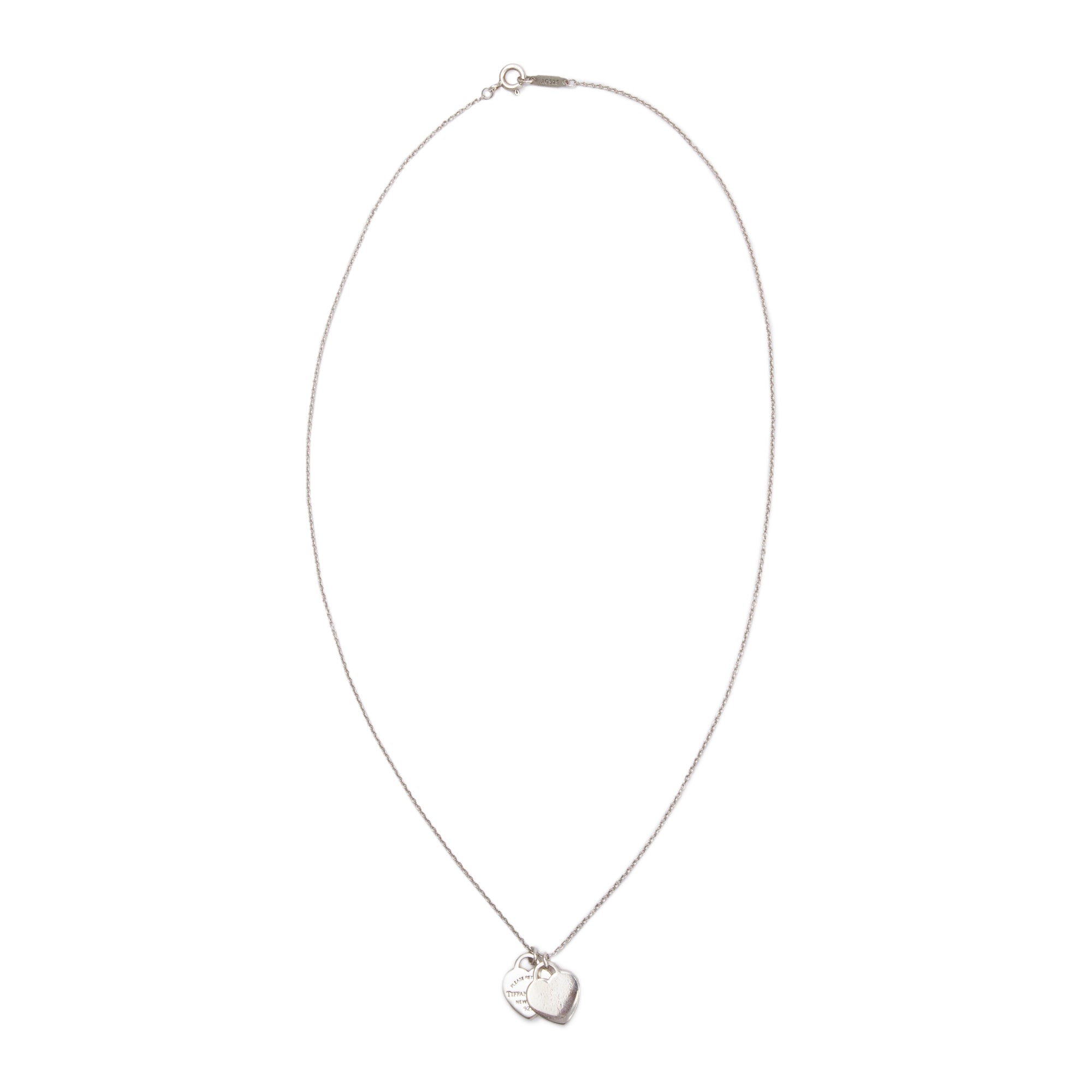 Tiffany & Co. Return to Tiffany Mini Double Heart Tag Pendant Necklace