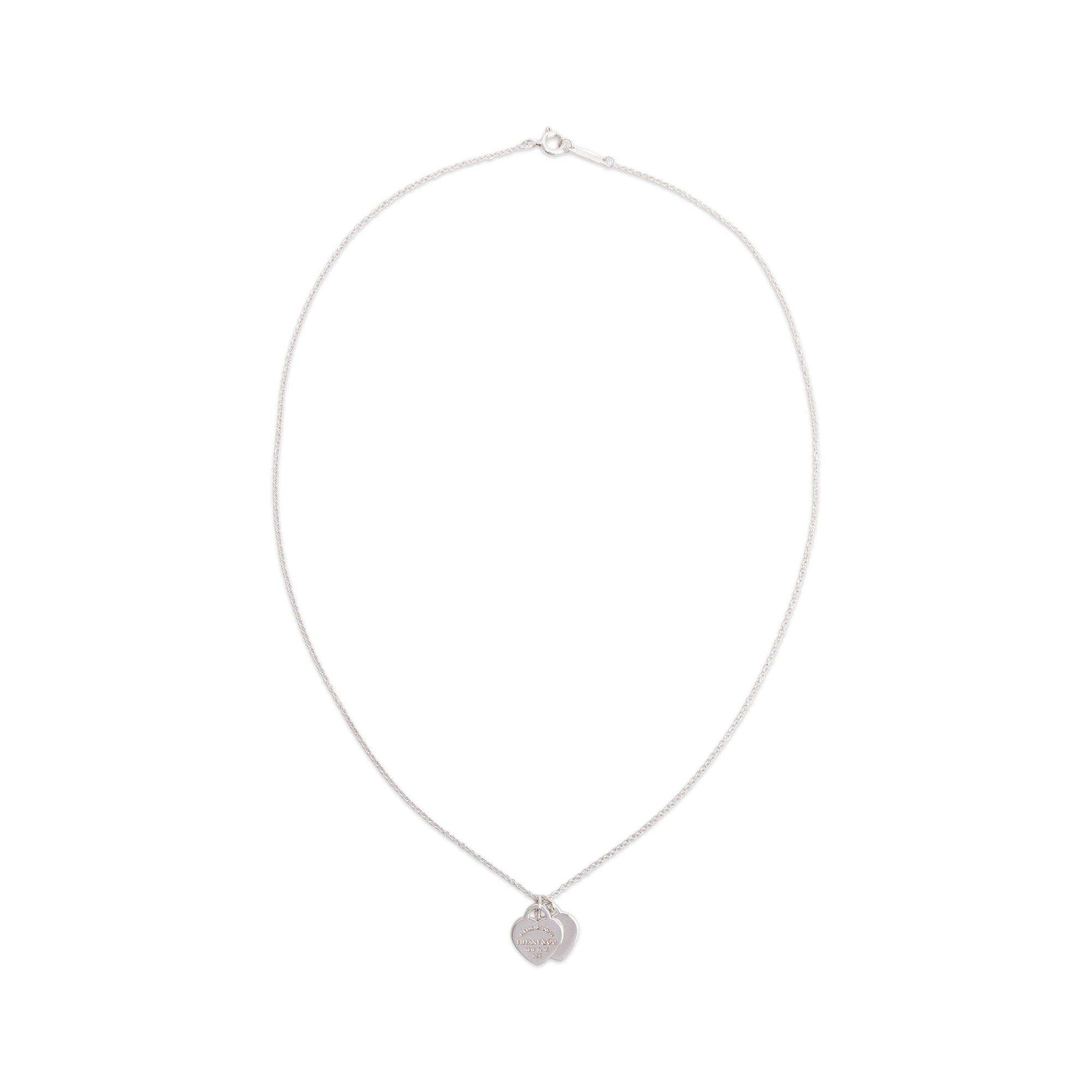 Tiffany & Co. Return to Tiffany Mini Double Heart Tag Pendant Necklace