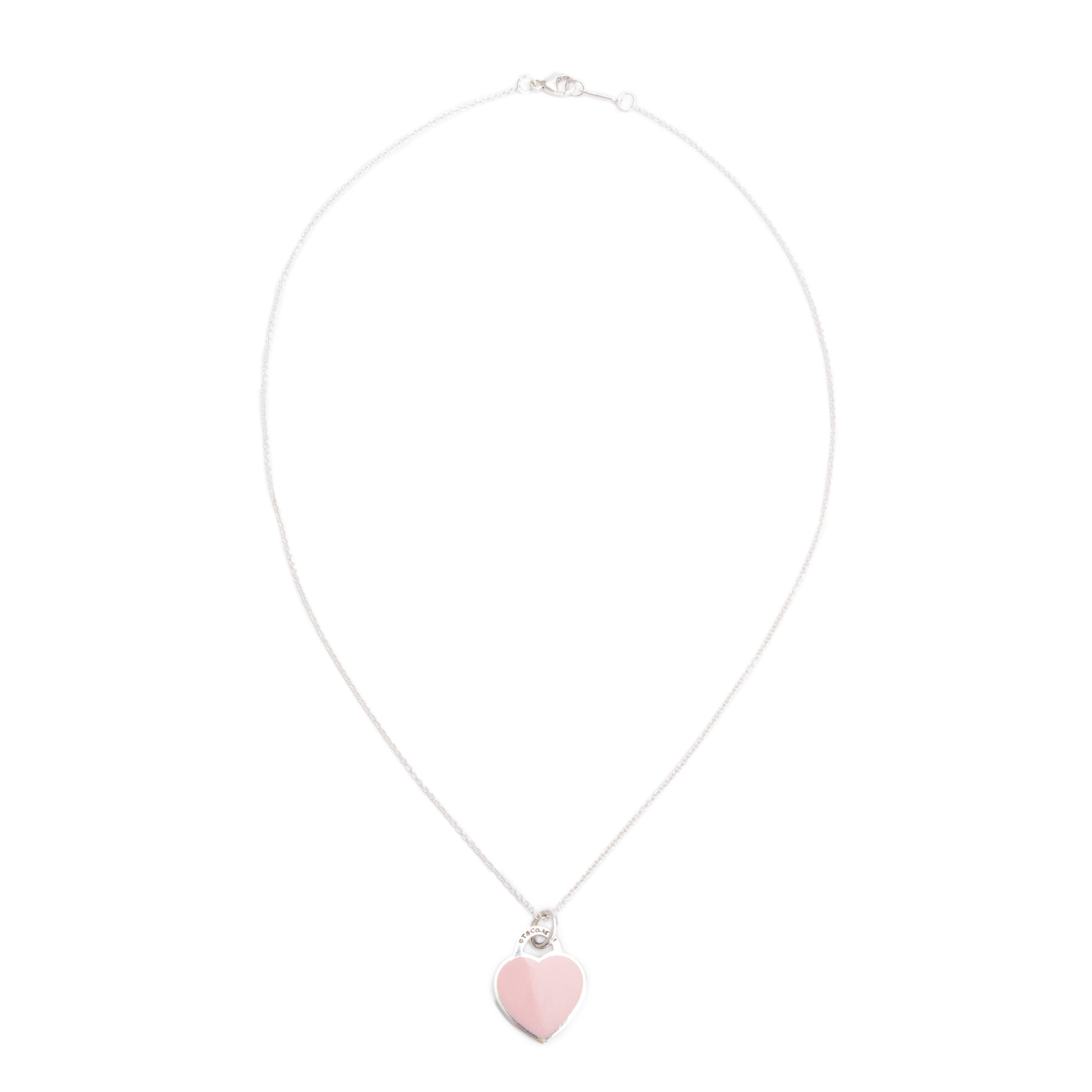 Tiffany & Co. Return to Tiffany Small Heart Tag Pendant Necklace with Pink Enamel