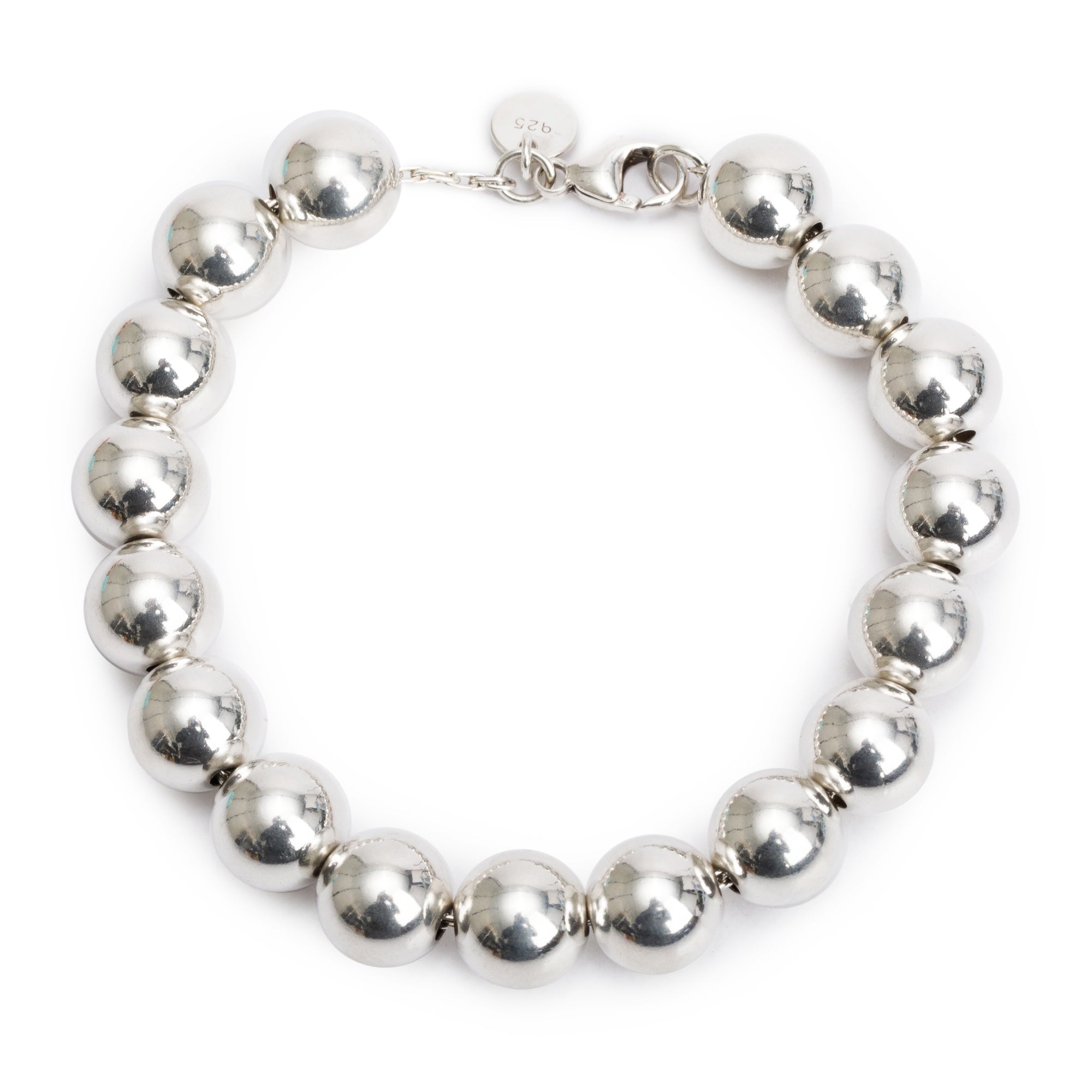 Tiffany & Co. Sterling Silver 10 MM HardWear Ball Bracelet