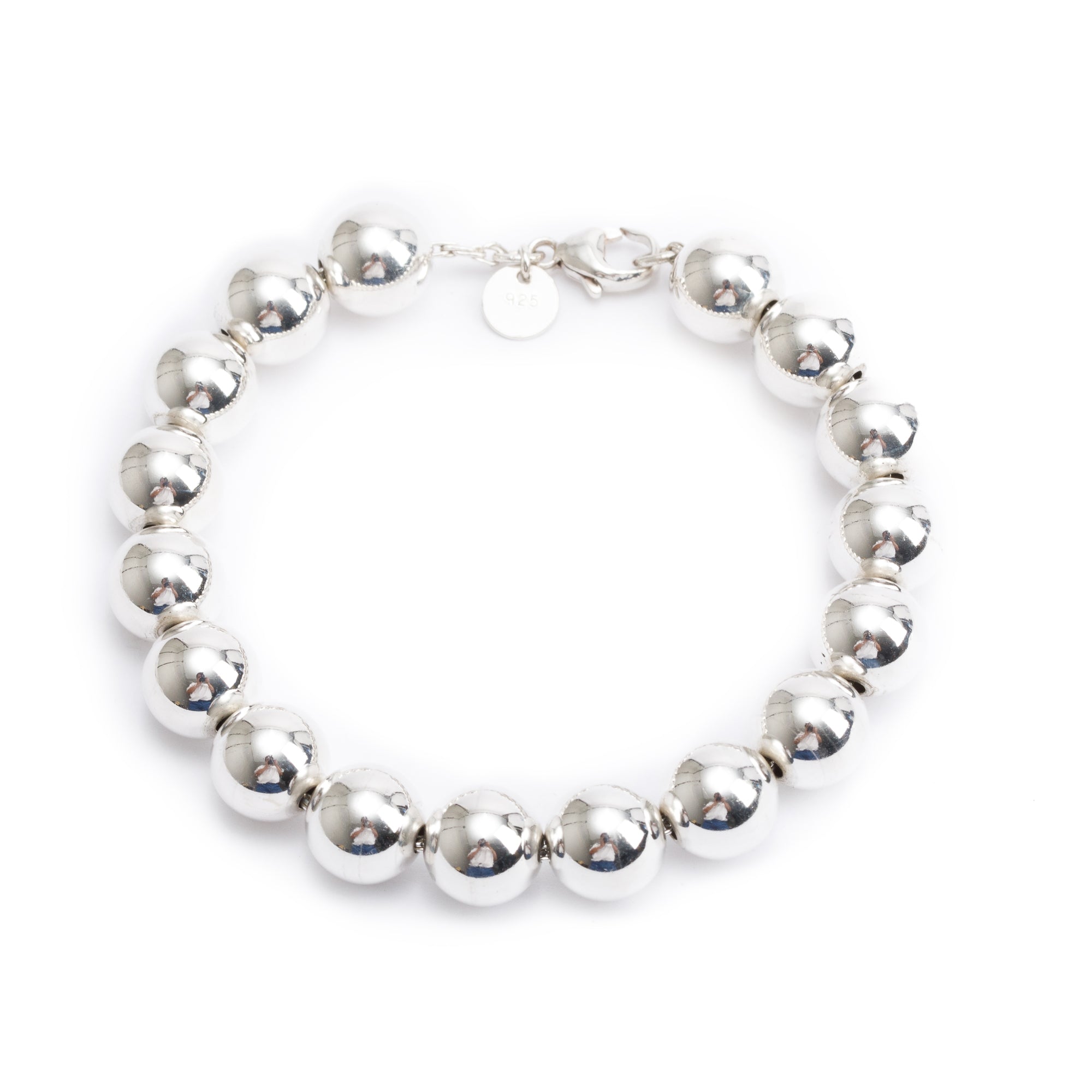 Tiffany & Co. Sterling Silver 10 MM HardWear Ball Bracelet