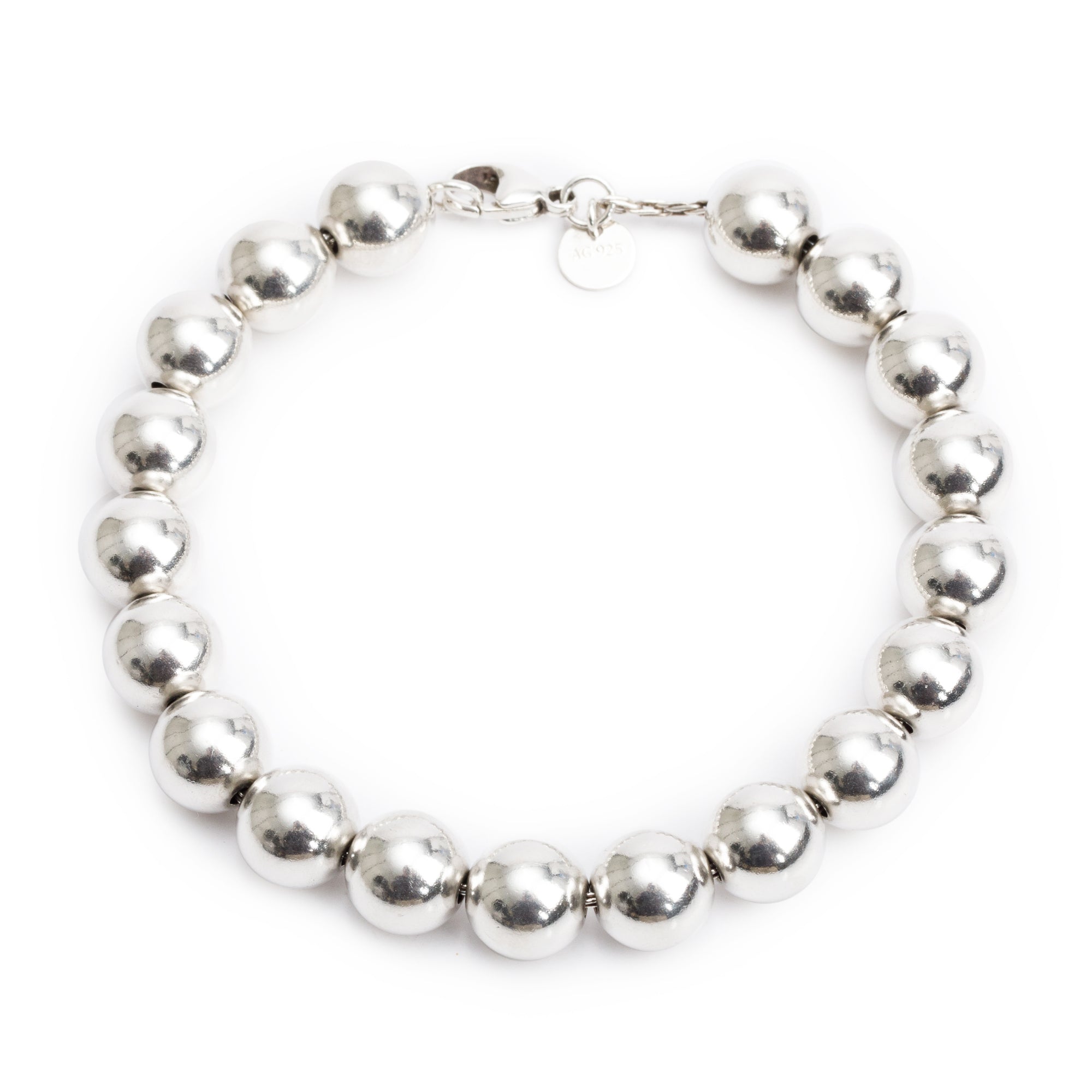 Tiffany & Co. Sterling Silver 10 MM HardWear Ball Bracelet