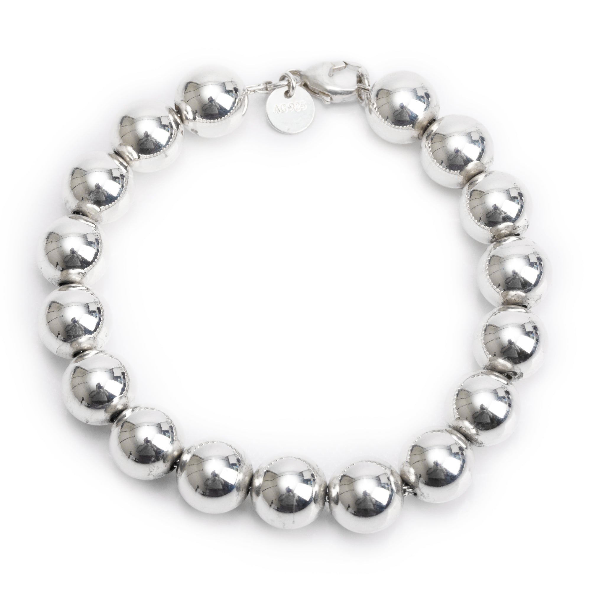 Tiffany & Co. Sterling Silver 10 MM HardWear Ball Bracelet