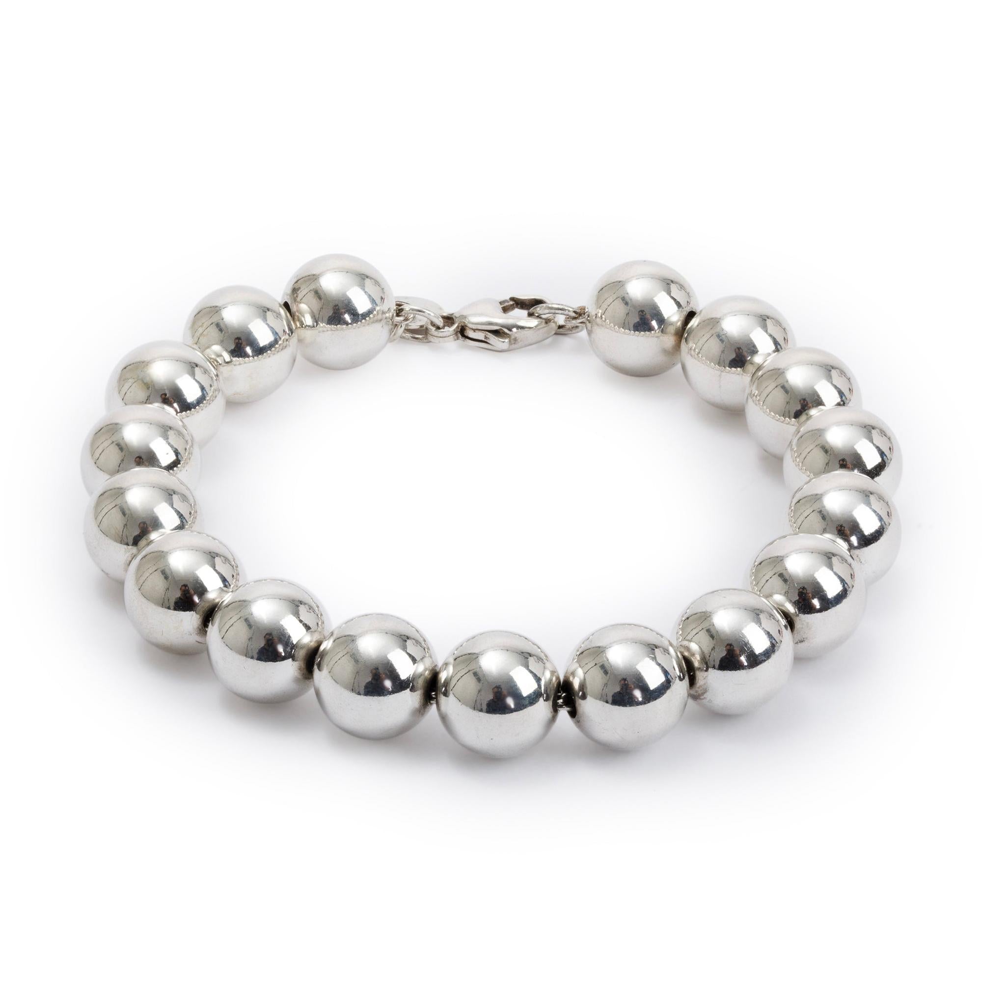 Tiffany & Co. Sterling Silver 10 MM HardWear Ball Bracelet