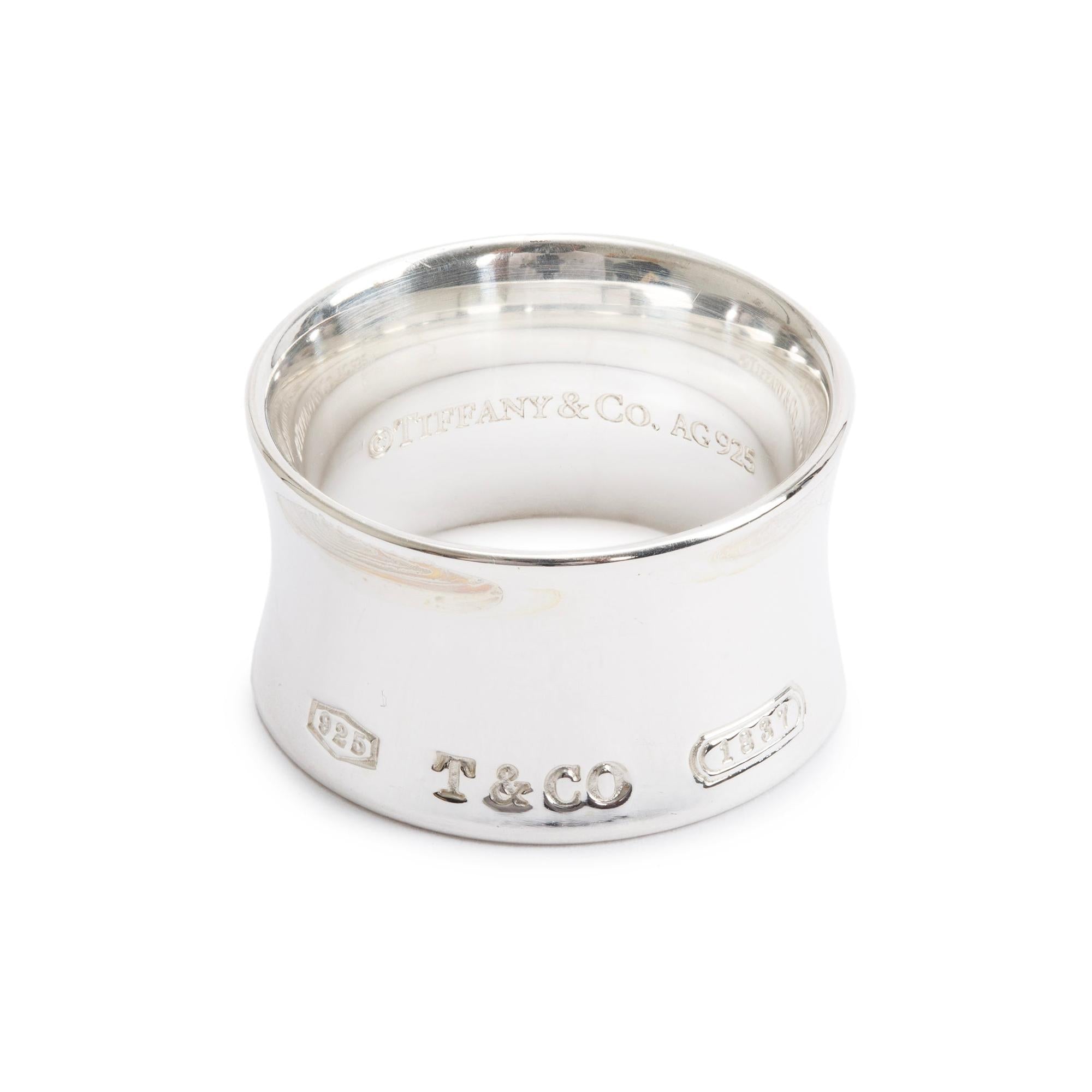 Tiffany & Co. Sterling Silver 1837 12MM Wide Ring, Size 6.5