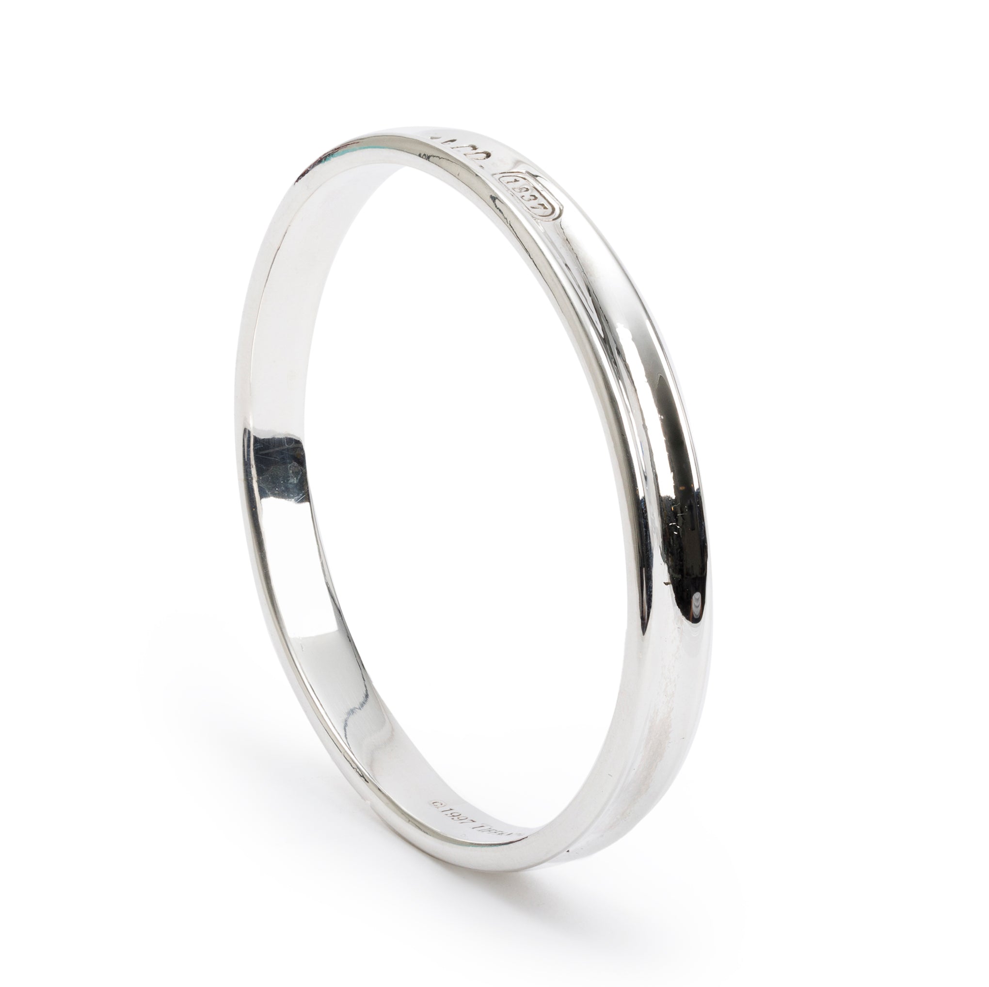 Tiffany & Co. Sterling Silver 1837 Bangle Bracelet w/ Box