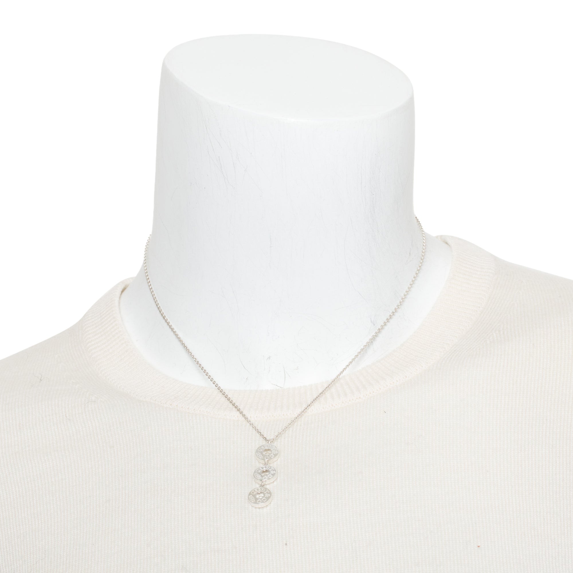 Tiffany & Co. Sterling Silver 1837 Circle Triple Drop Pendant Necklace