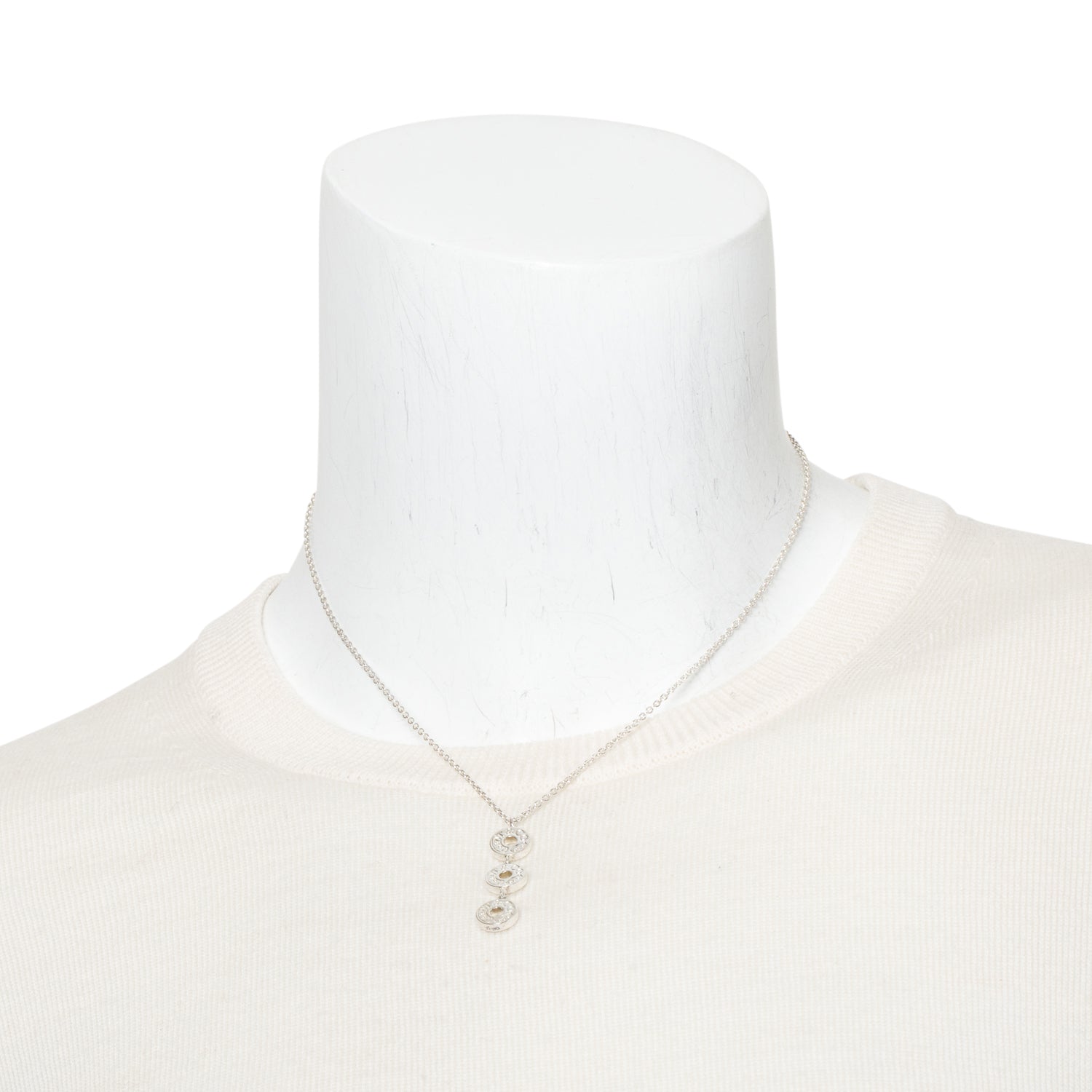 Tiffany & Co. Sterling Silver 1837 Circle Triple Drop Pendant Necklace