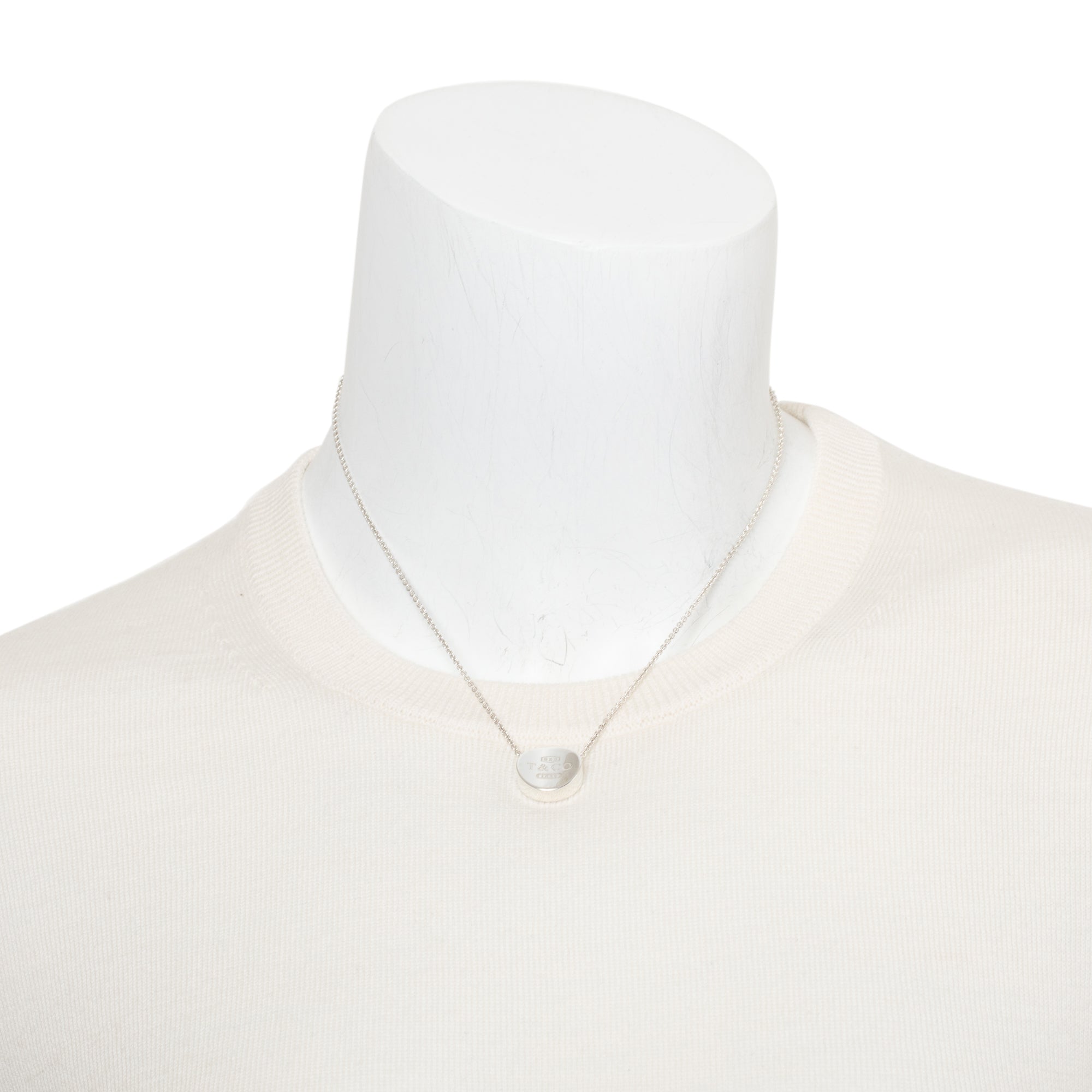 Tiffany & Co. Sterling Silver 1837 Concave Pendant Necklace