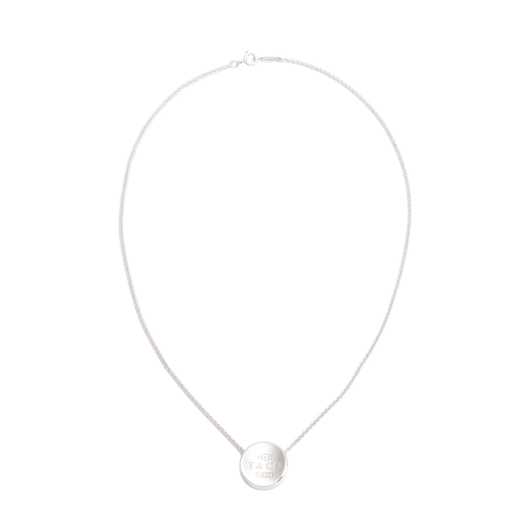 Tiffany & Co. Sterling Silver 1837 Concave Pendant Necklace
