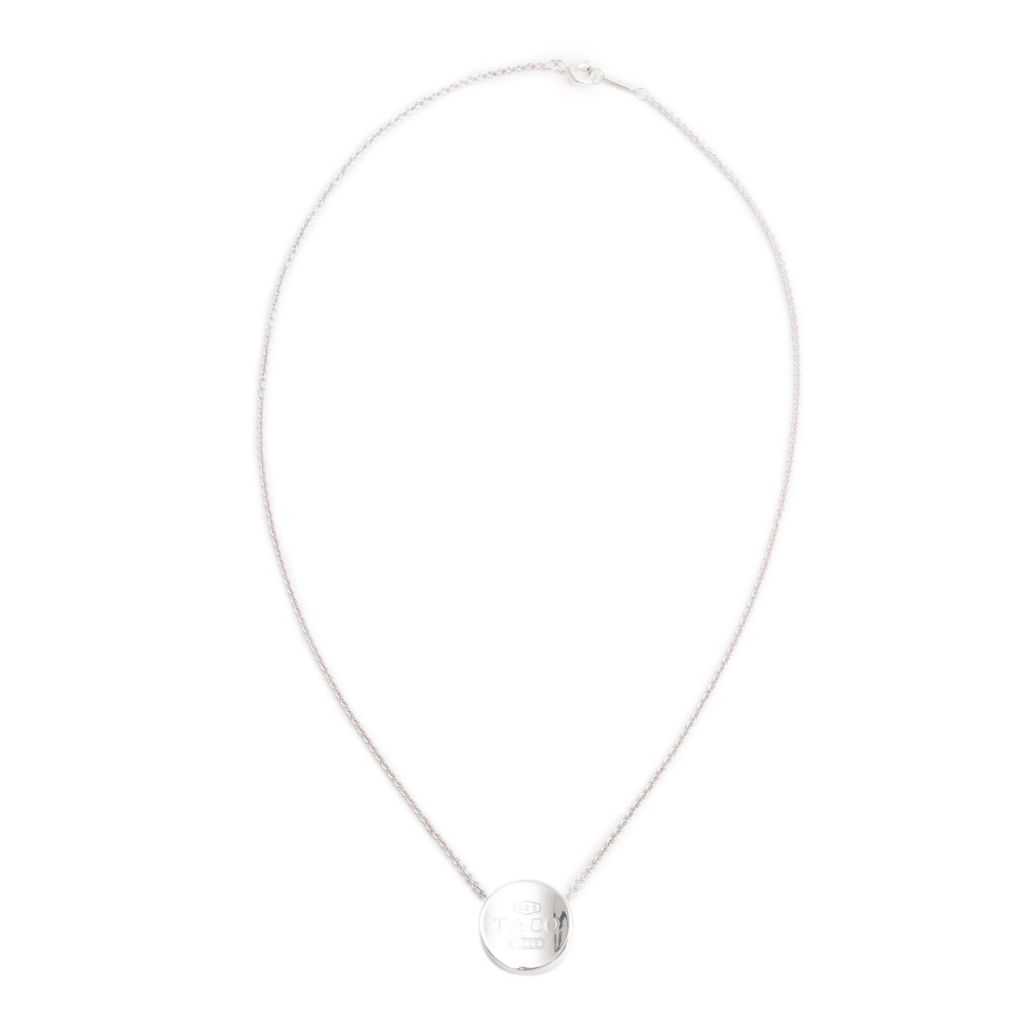 Tiffany & Co. Sterling Silver 1837 Concave Pendant Necklace