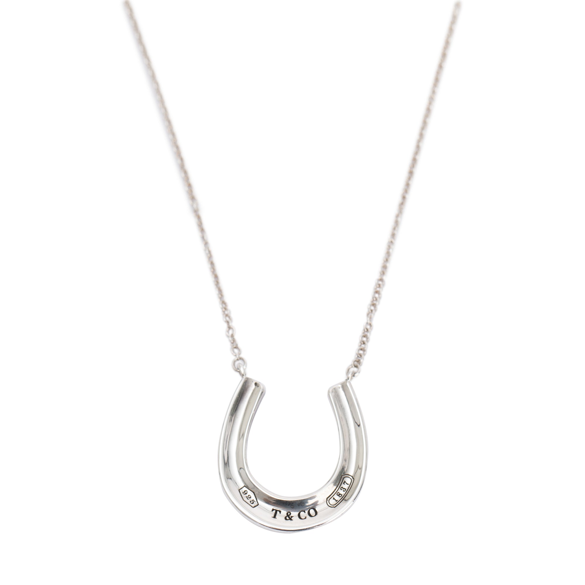 Tiffany & Co. Sterling Silver 1837 Horseshoe Pendant Necklace