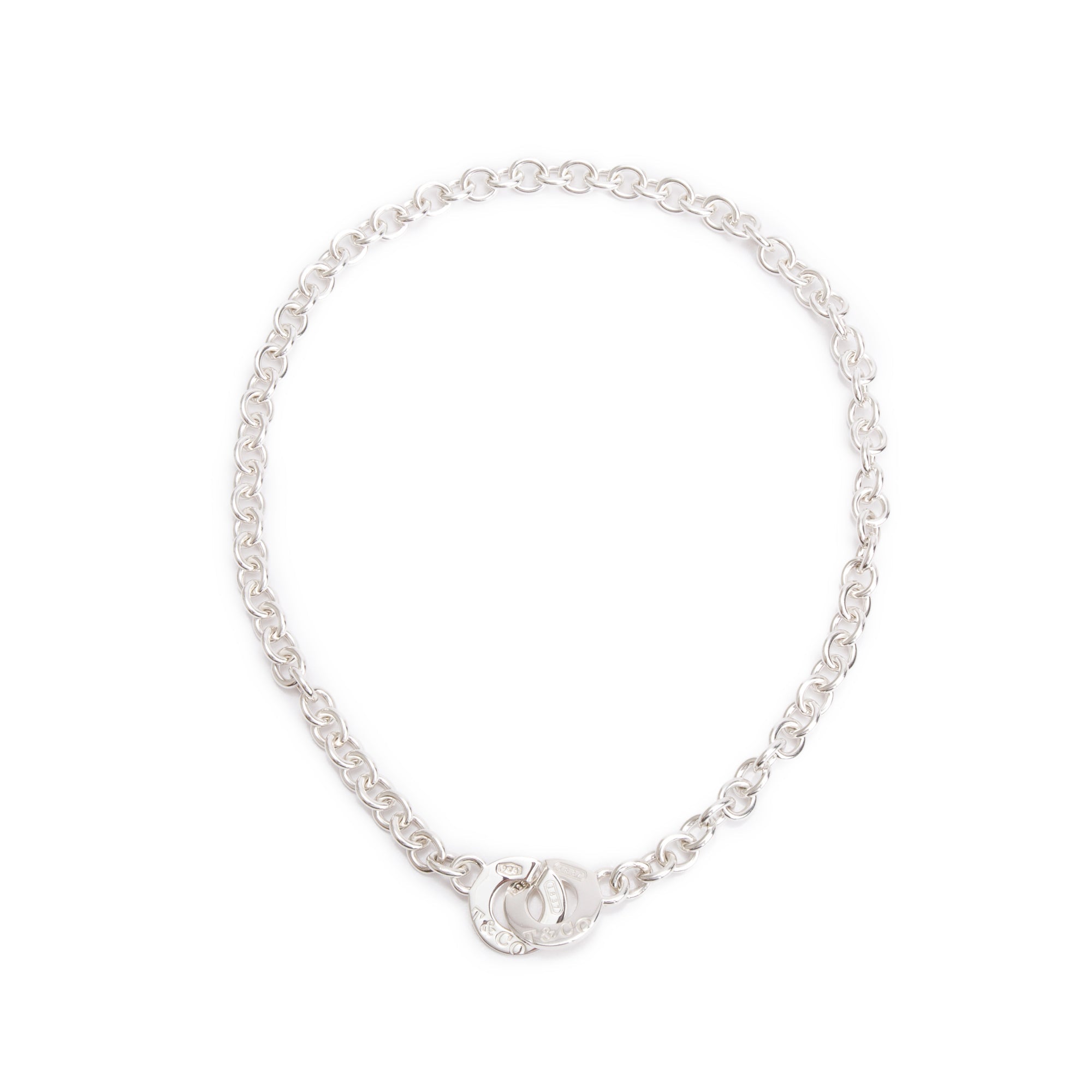 Tiffany & Co. Sterling Silver 1837 Interlocking Circles Chain Necklace