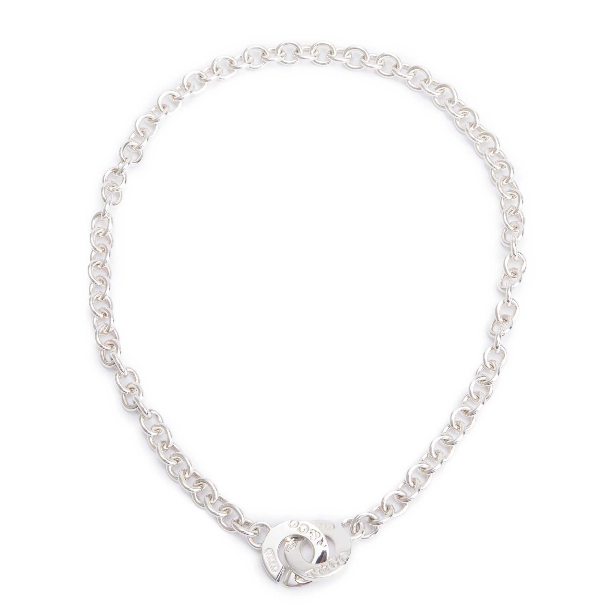 Tiffany & Co. Sterling Silver 1837 Interlocking Circles Chain Necklace