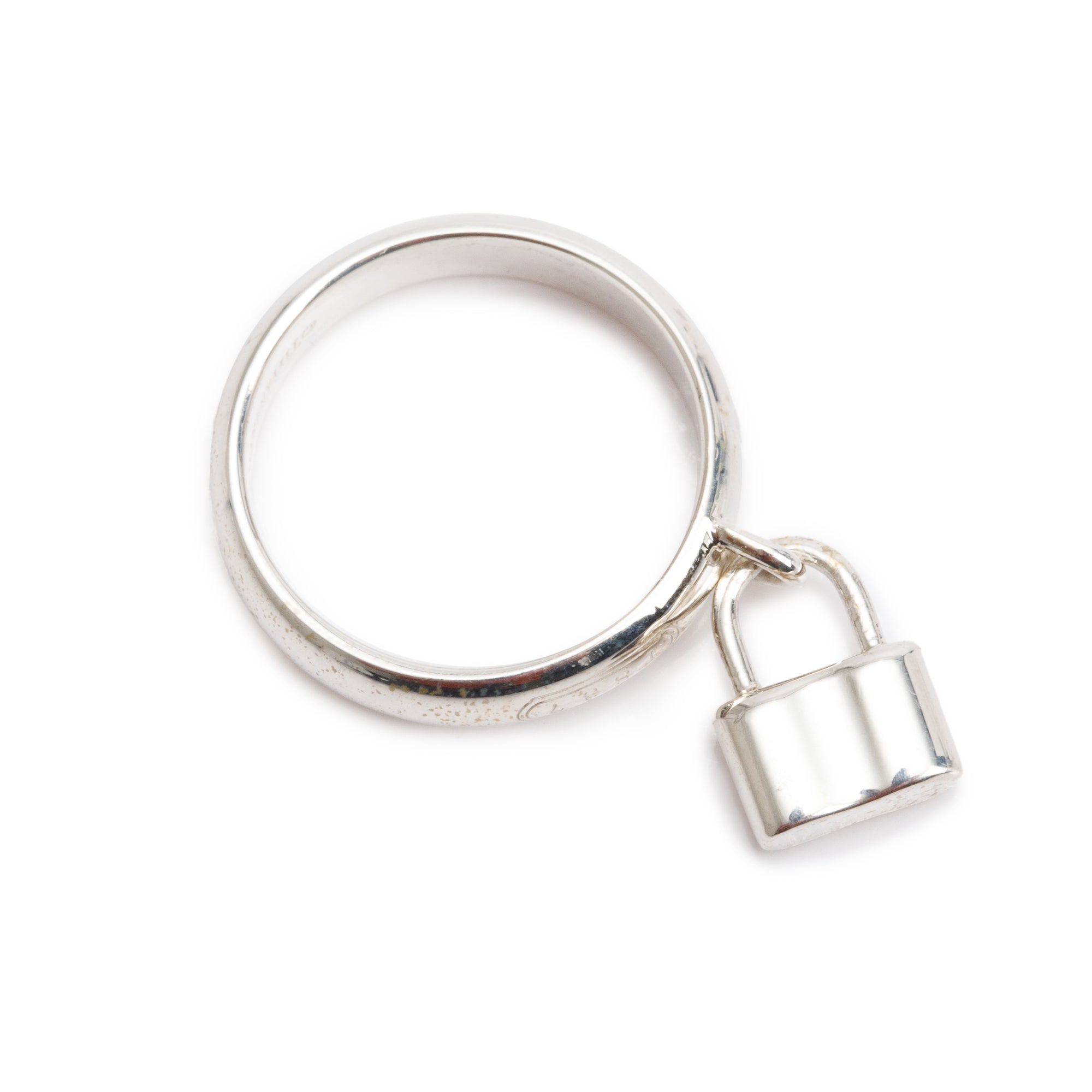 Tiffany & Co. Sterling Silver 1837 Lock Charm Ring, Size 5