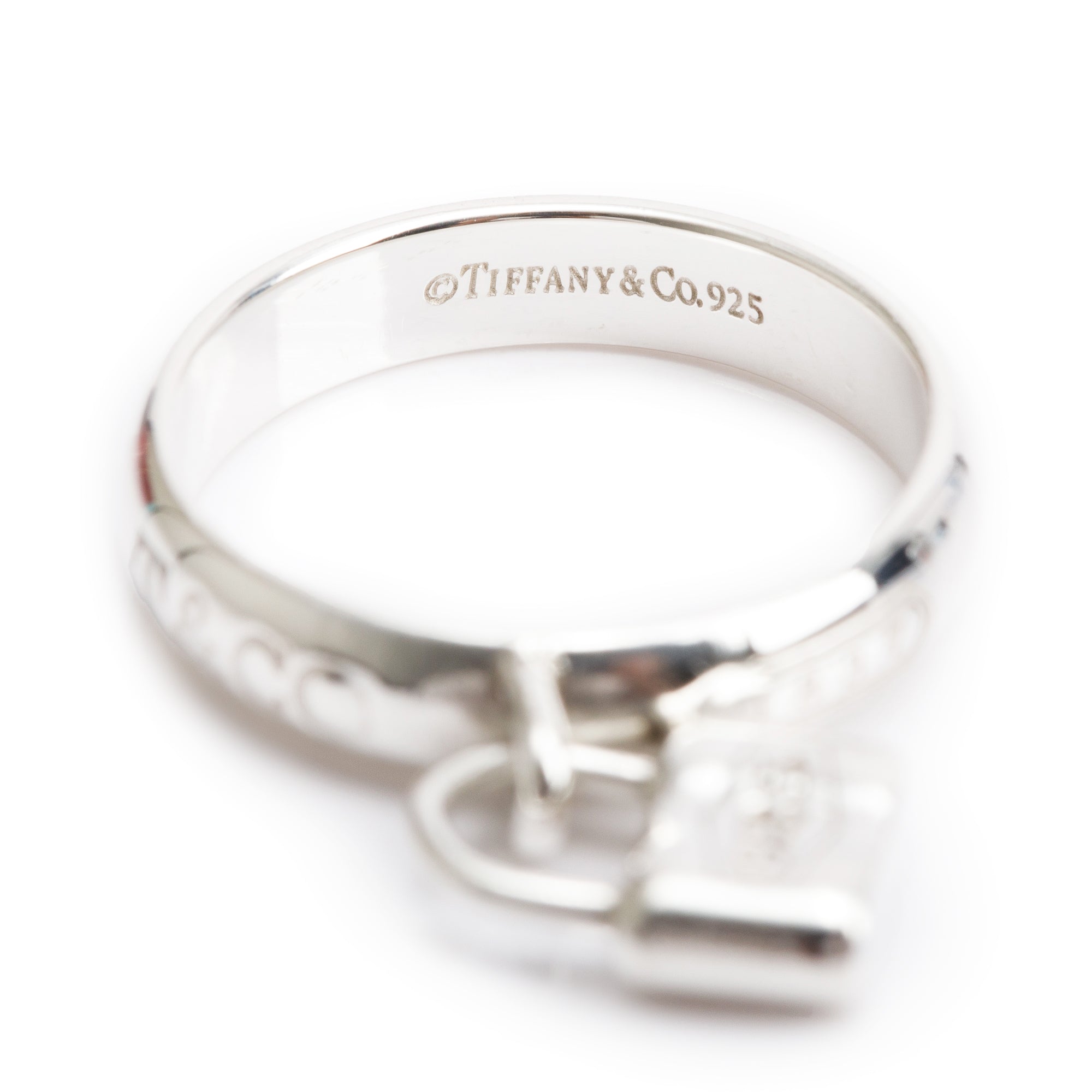Tiffany & Co. Sterling Silver 1837 Lock Charm Ring, Size 5.5