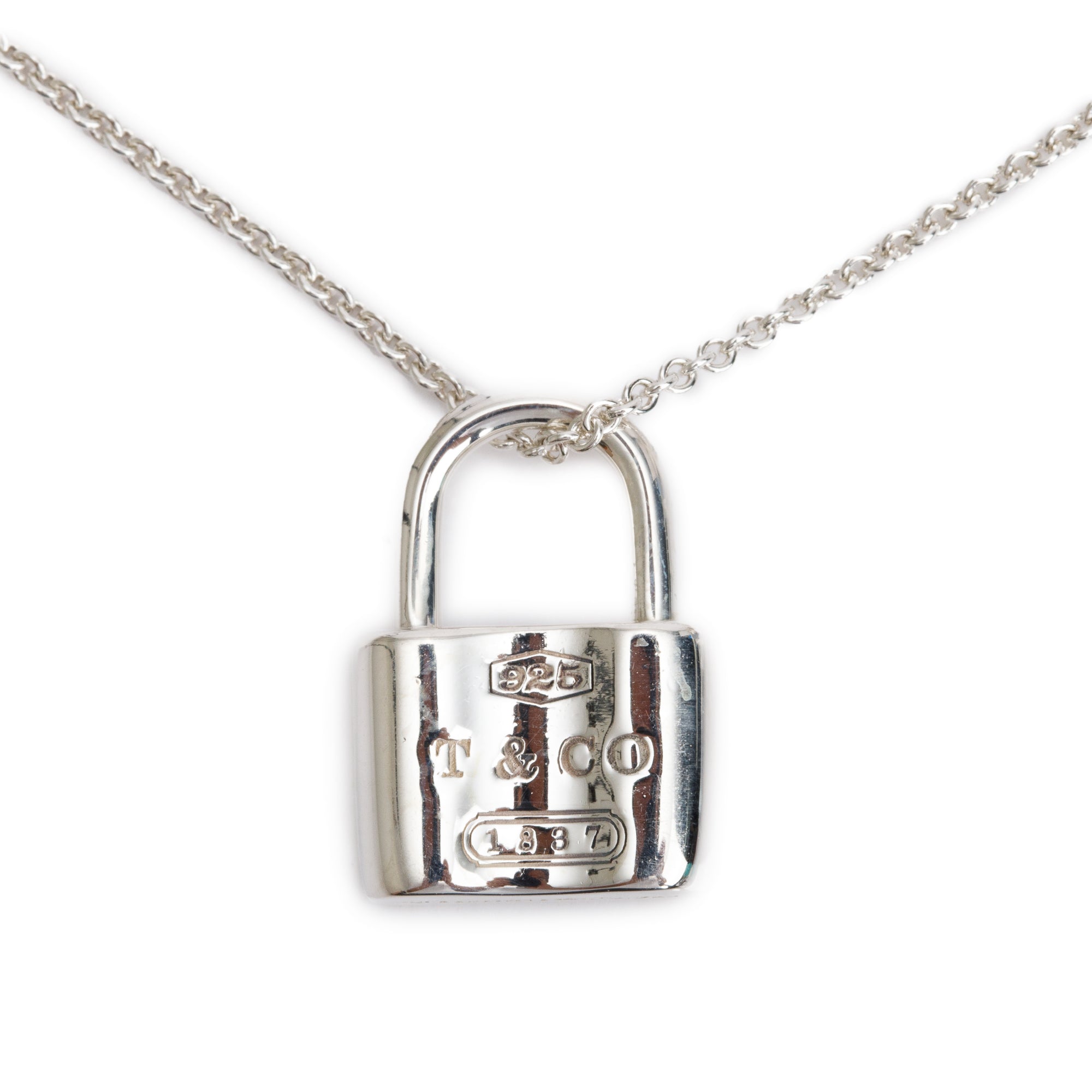 Tiffany & Co. Sterling Silver 1837 Lock Pendant Necklace