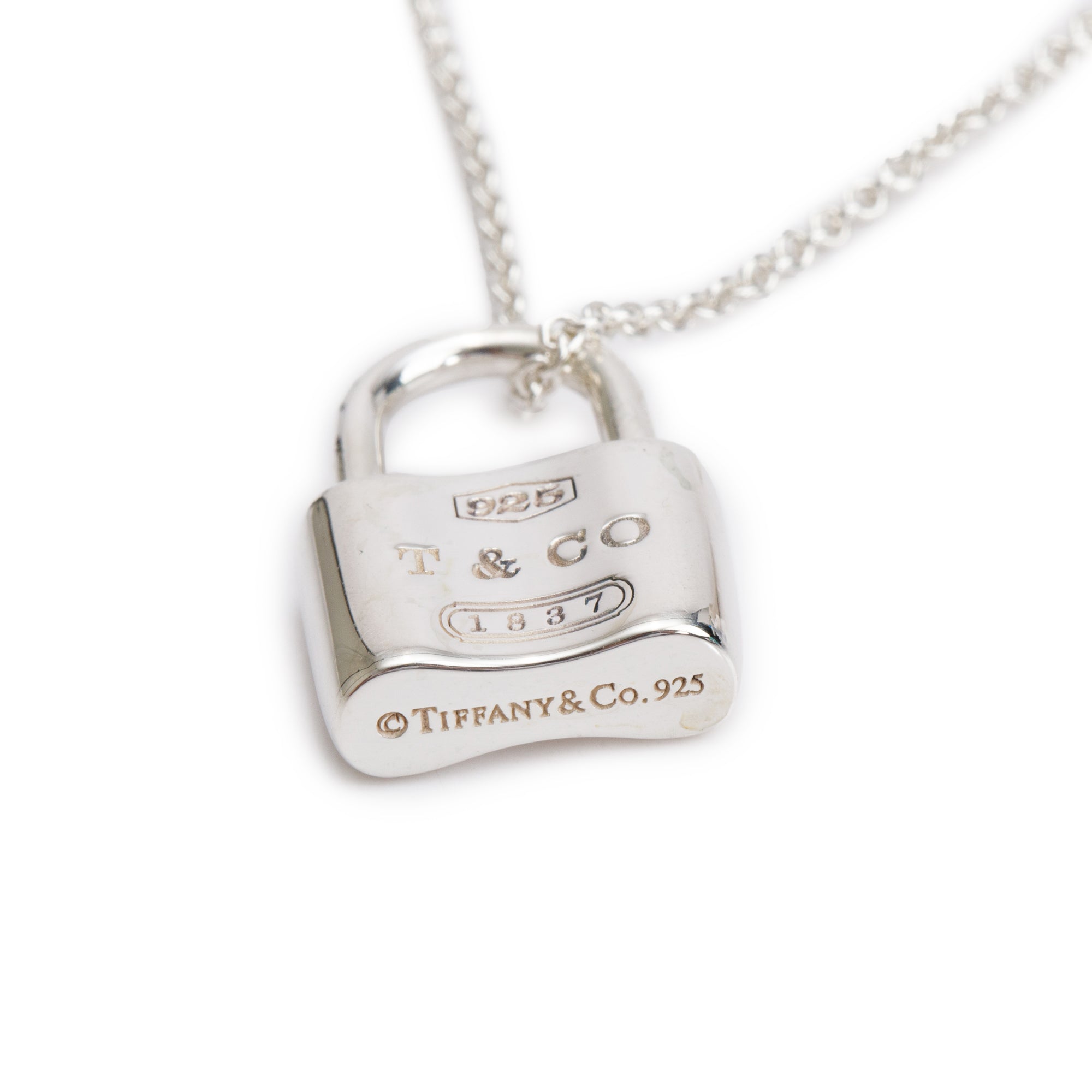 Tiffany & Co. Sterling Silver 1837 Lock Pendant Necklace