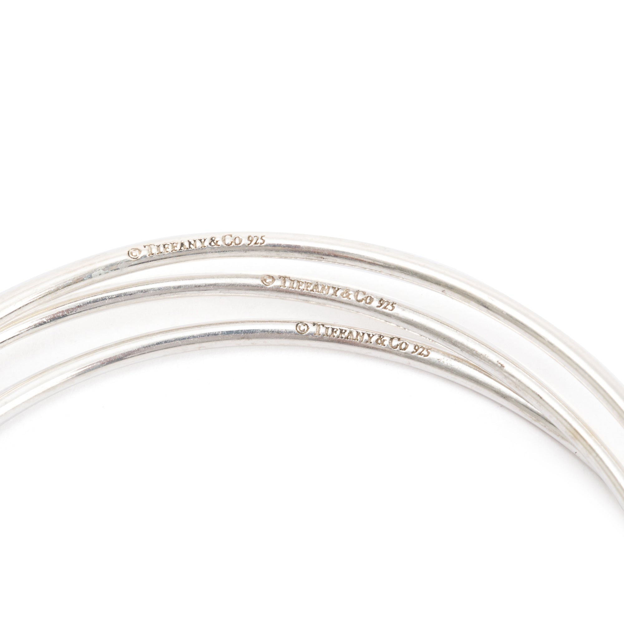 Tiffany & Co. Sterling Silver 1837 Lock Triple Bangle Bracelet
