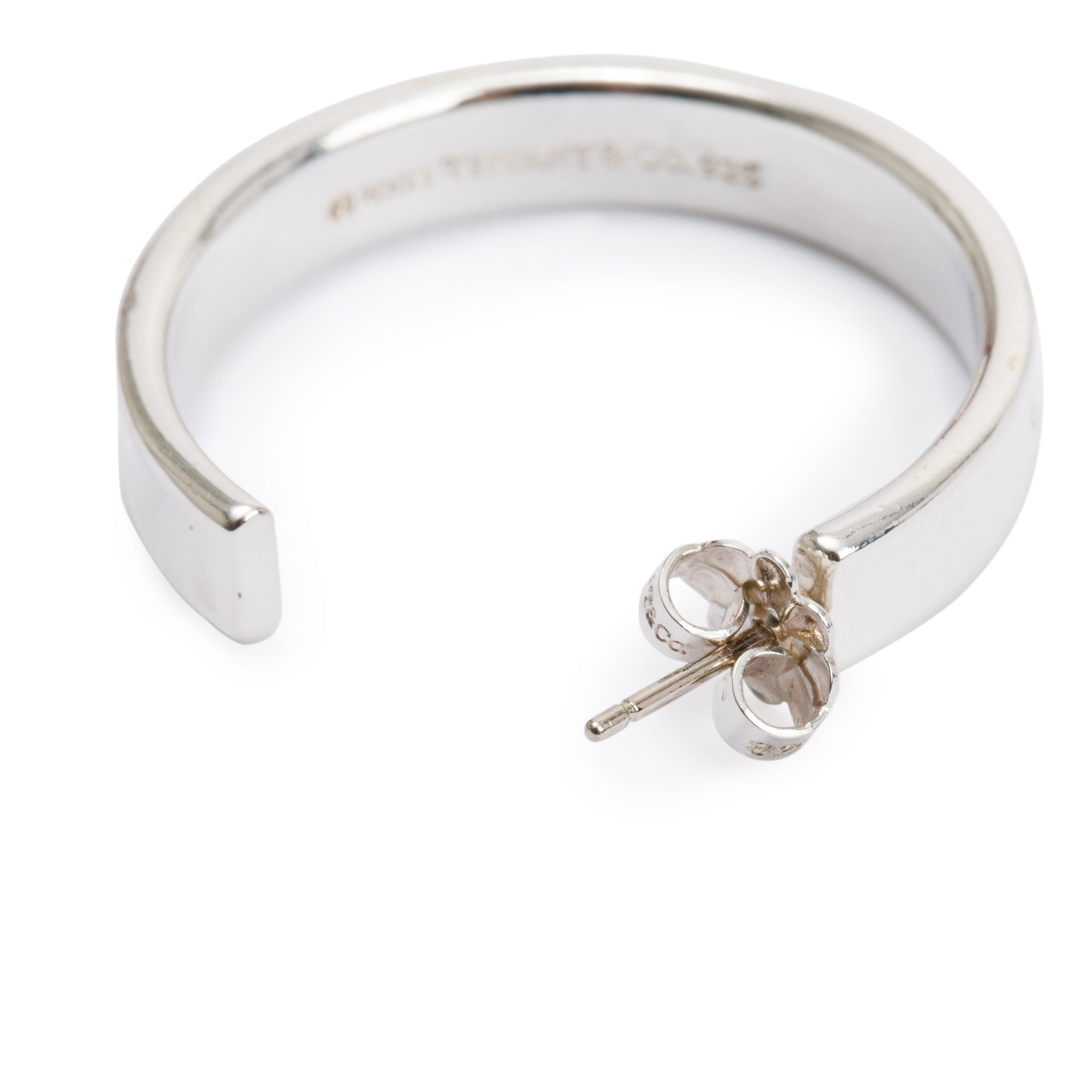 Tiffany & Co. Sterling Silver 1837 Medium Hoop Earrings