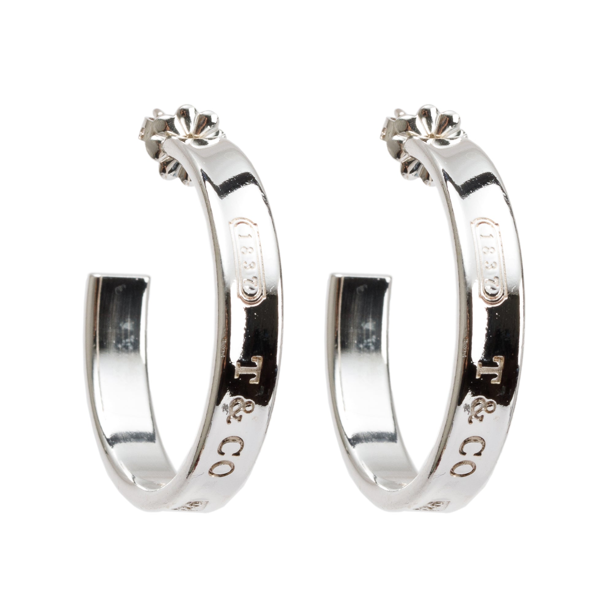 Tiffany & Co. Sterling Silver 1837 Medium Hoop Earrings