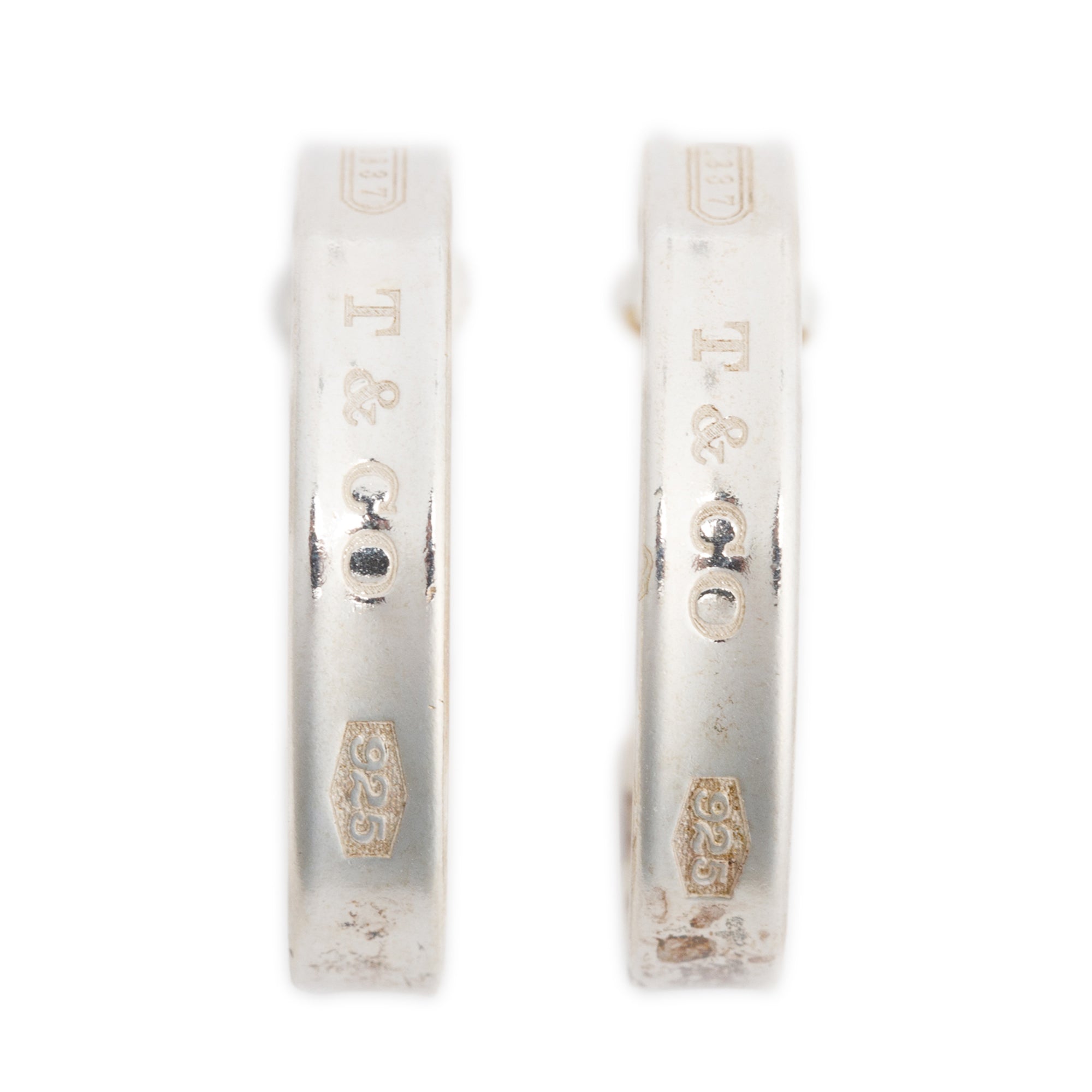 Tiffany & Co. Sterling Silver 1837 Medium Hoop Earrings