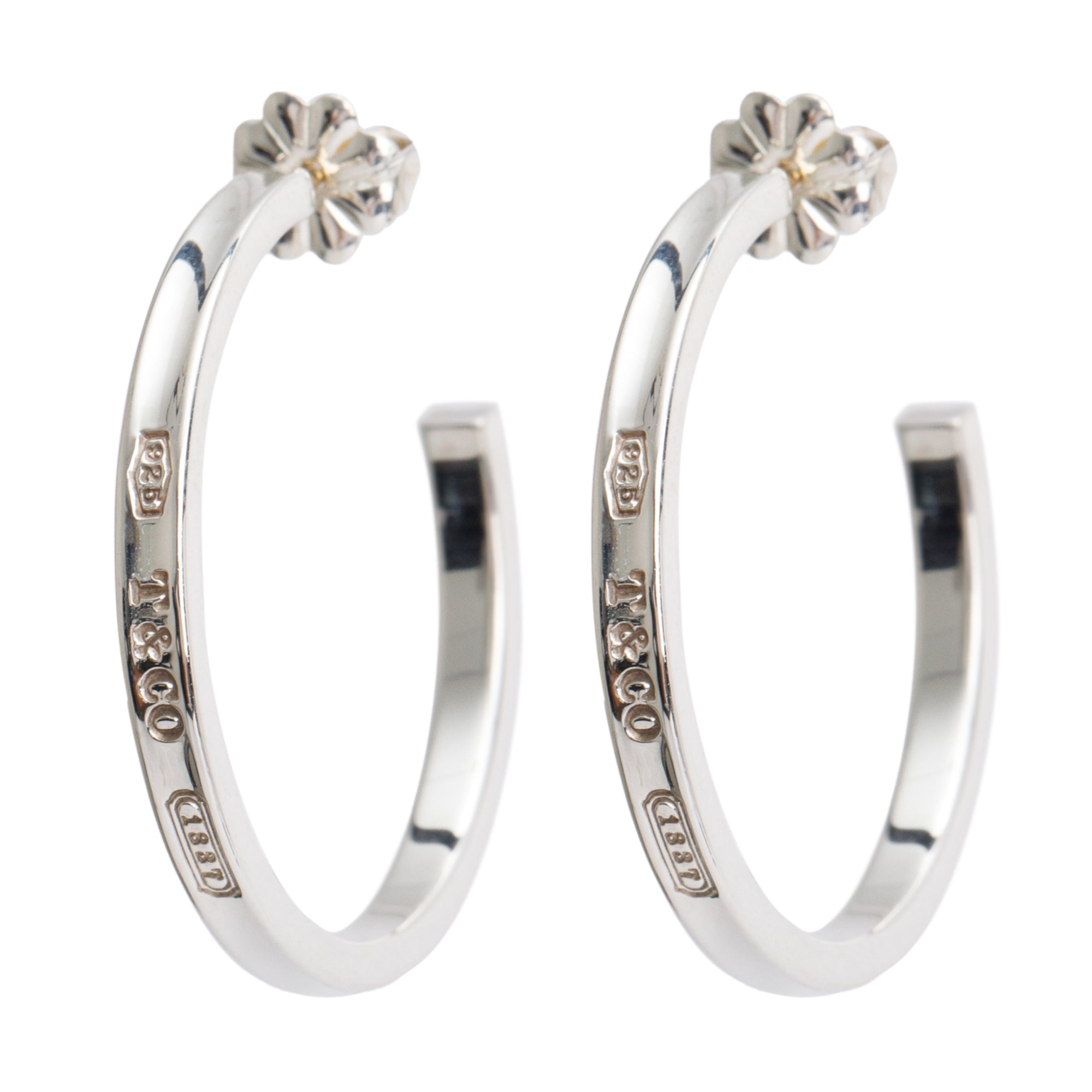 Tiffany & Co. Sterling Silver 1837 Medium Narrow Hoop Earrings