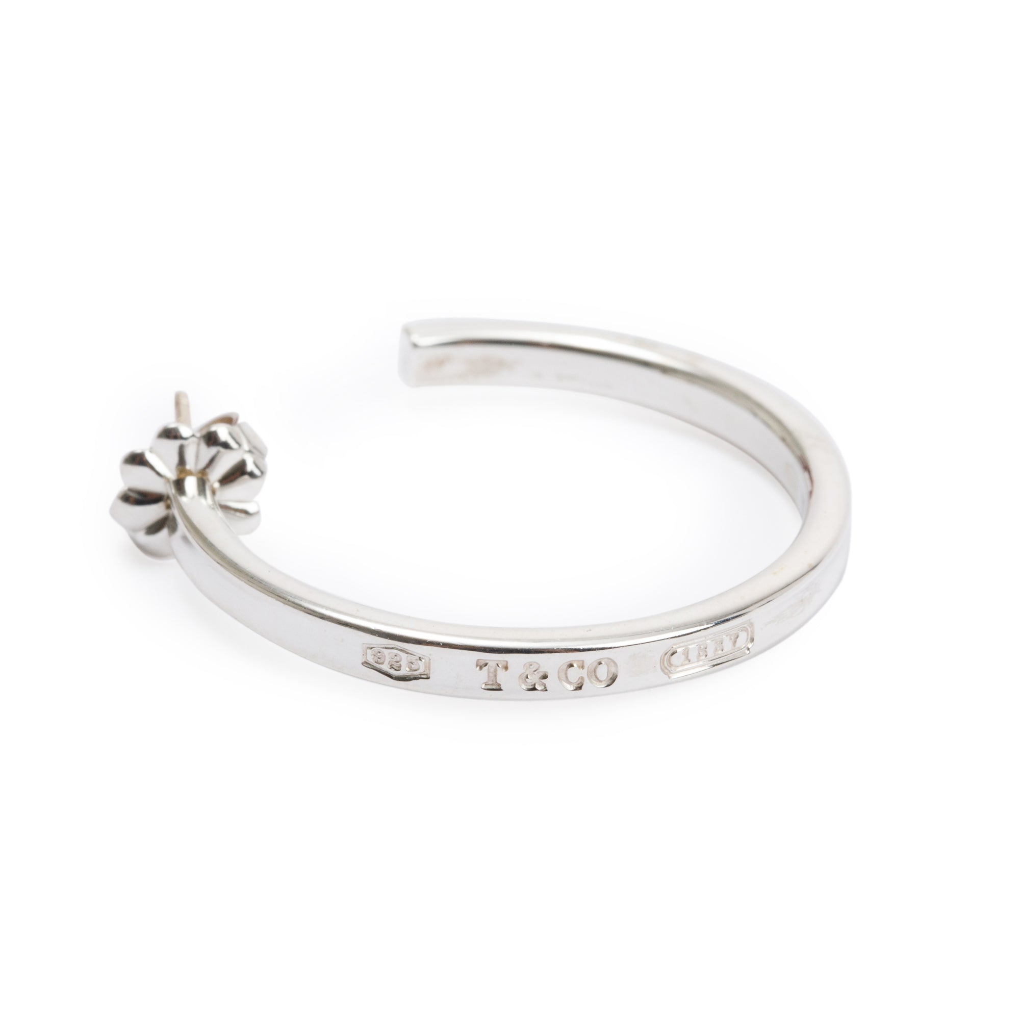 Tiffany & Co. Sterling Silver 1837 Medium Narrow Hoop Earrings