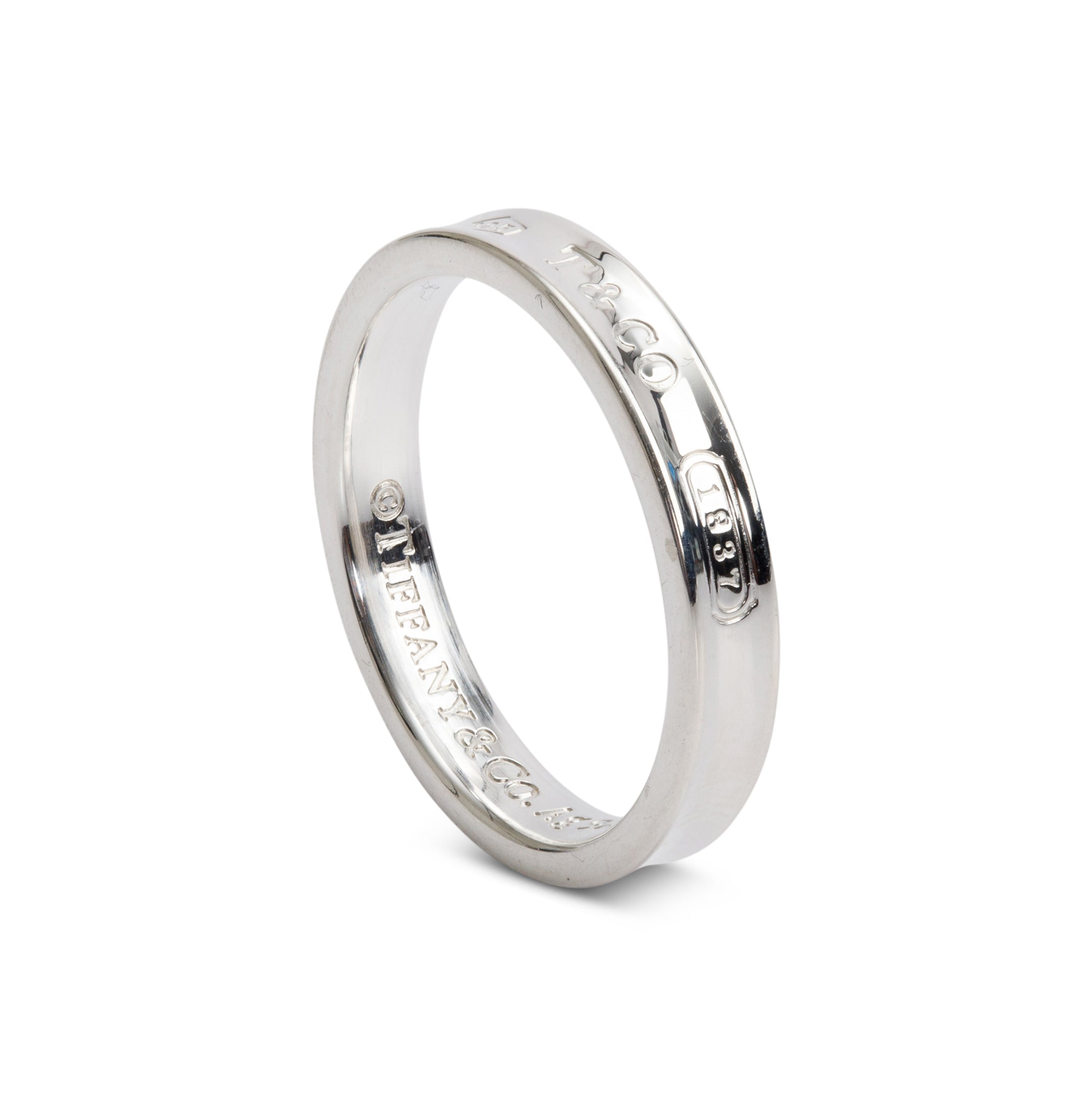 Tiffany & Co. Sterling Silver 1837 Narrow Ring, Size 10