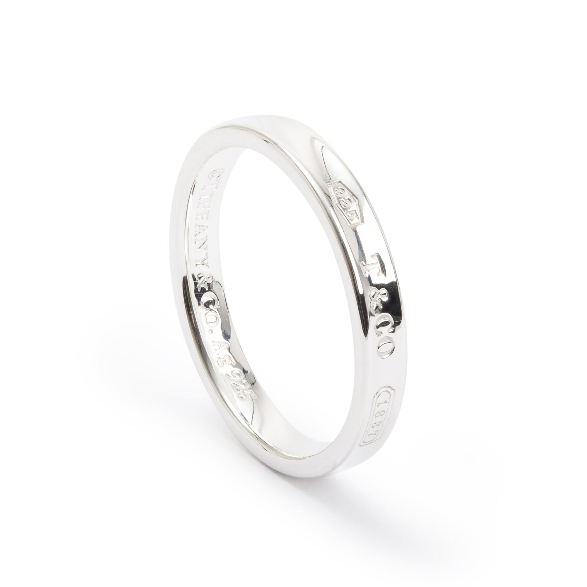 Tiffany & Co. Sterling Silver 1837 Narrow Ring, Size 12.75