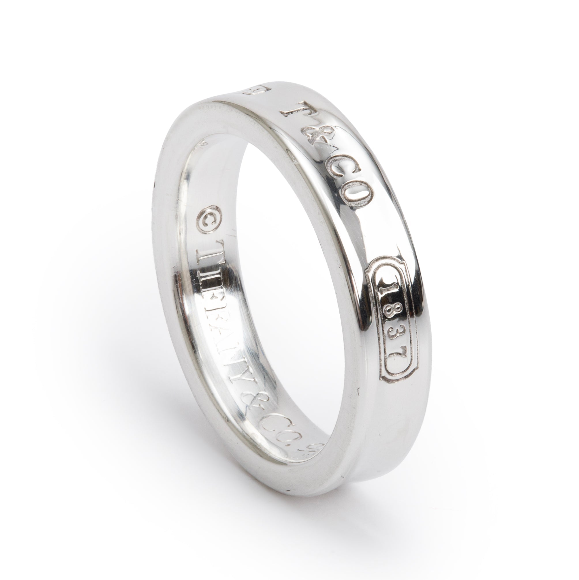 Tiffany & Co. Sterling Silver 1837 Narrow Ring, Size 4