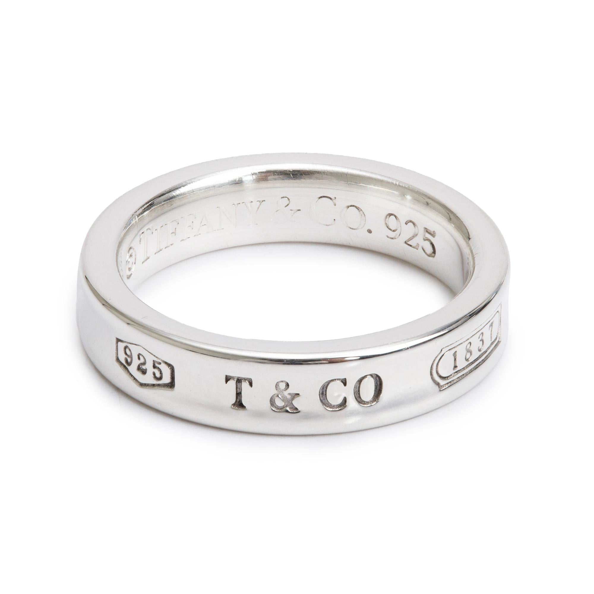 Tiffany & Co. Sterling Silver 1837 Narrow Ring, Size 4