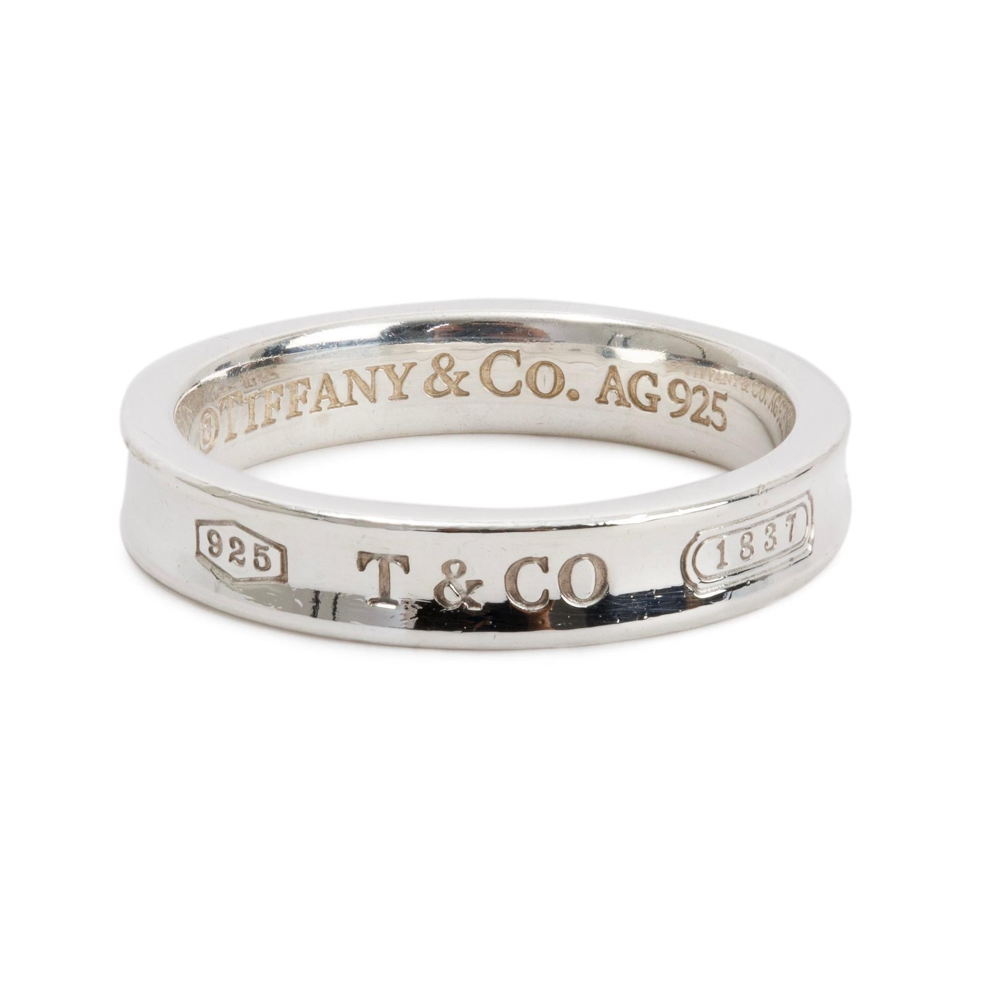Tiffany & Co. Sterling Silver 1837 Narrow Ring
