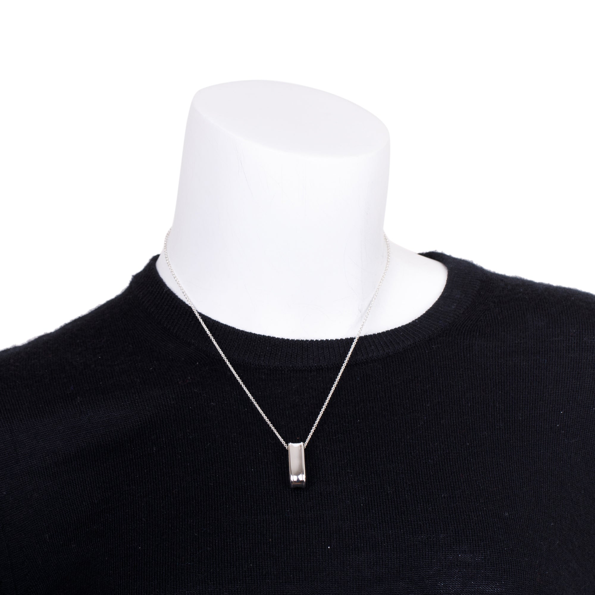 Tiffany & Co. Sterling Silver 1837 Oval Pendant Necklace