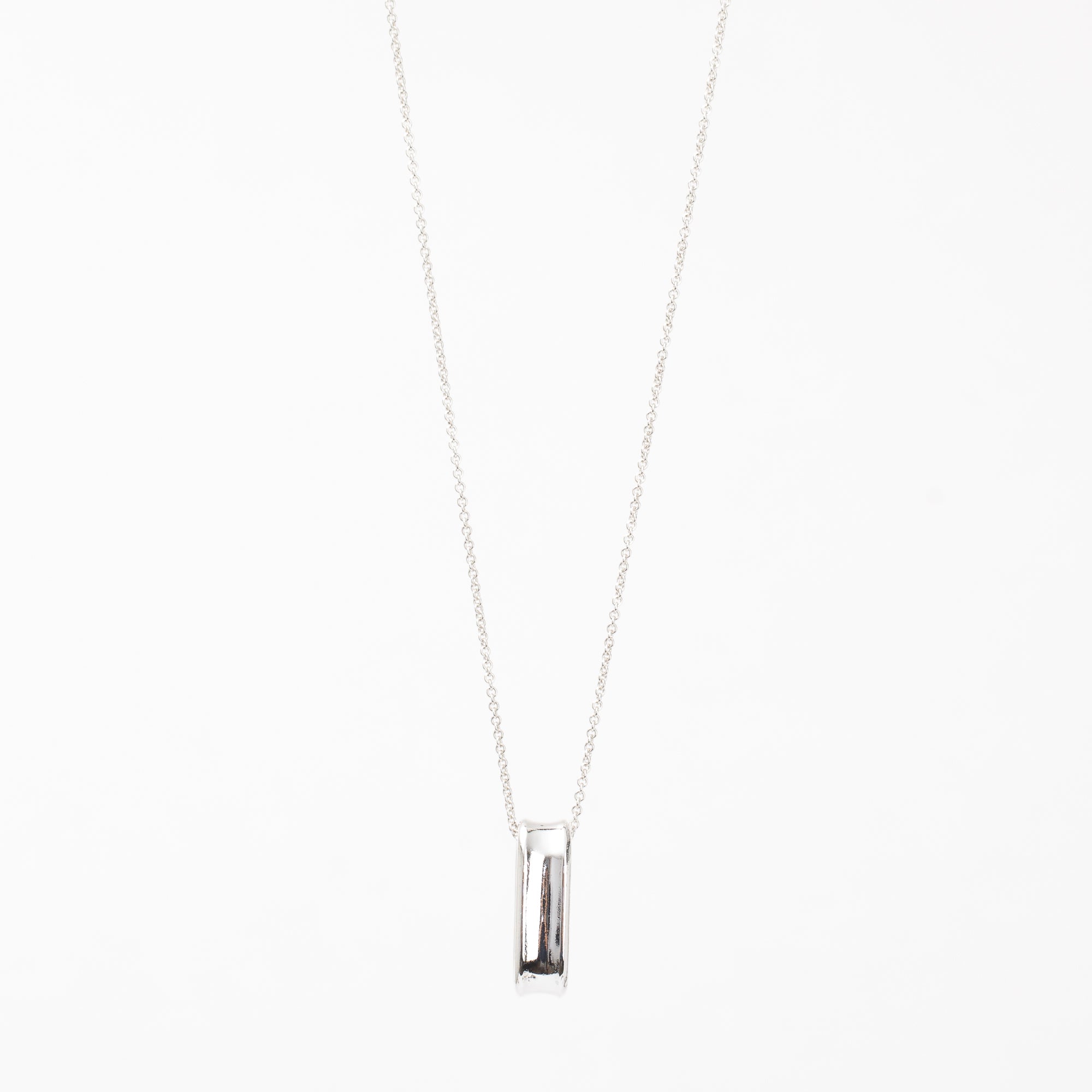 Tiffany & Co. Sterling Silver 1837 Oval Pendant Necklace