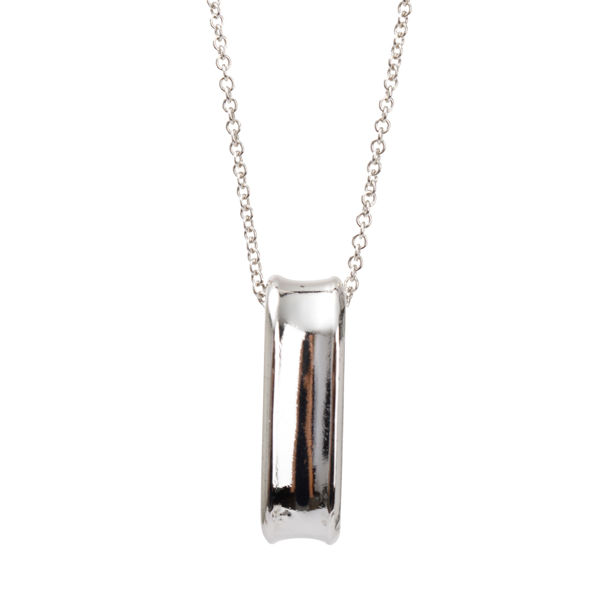 Tiffany & Co. Sterling Silver 1837 Oval Pendant Necklace