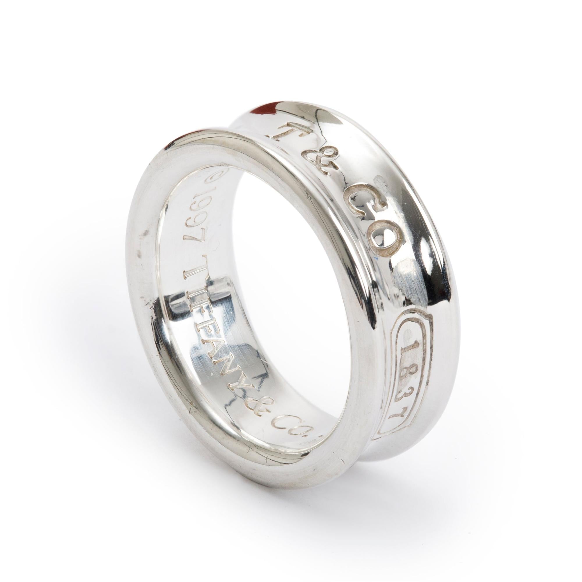 Tiffany & Co. Sterling Silver 1837 Ring, Size 5