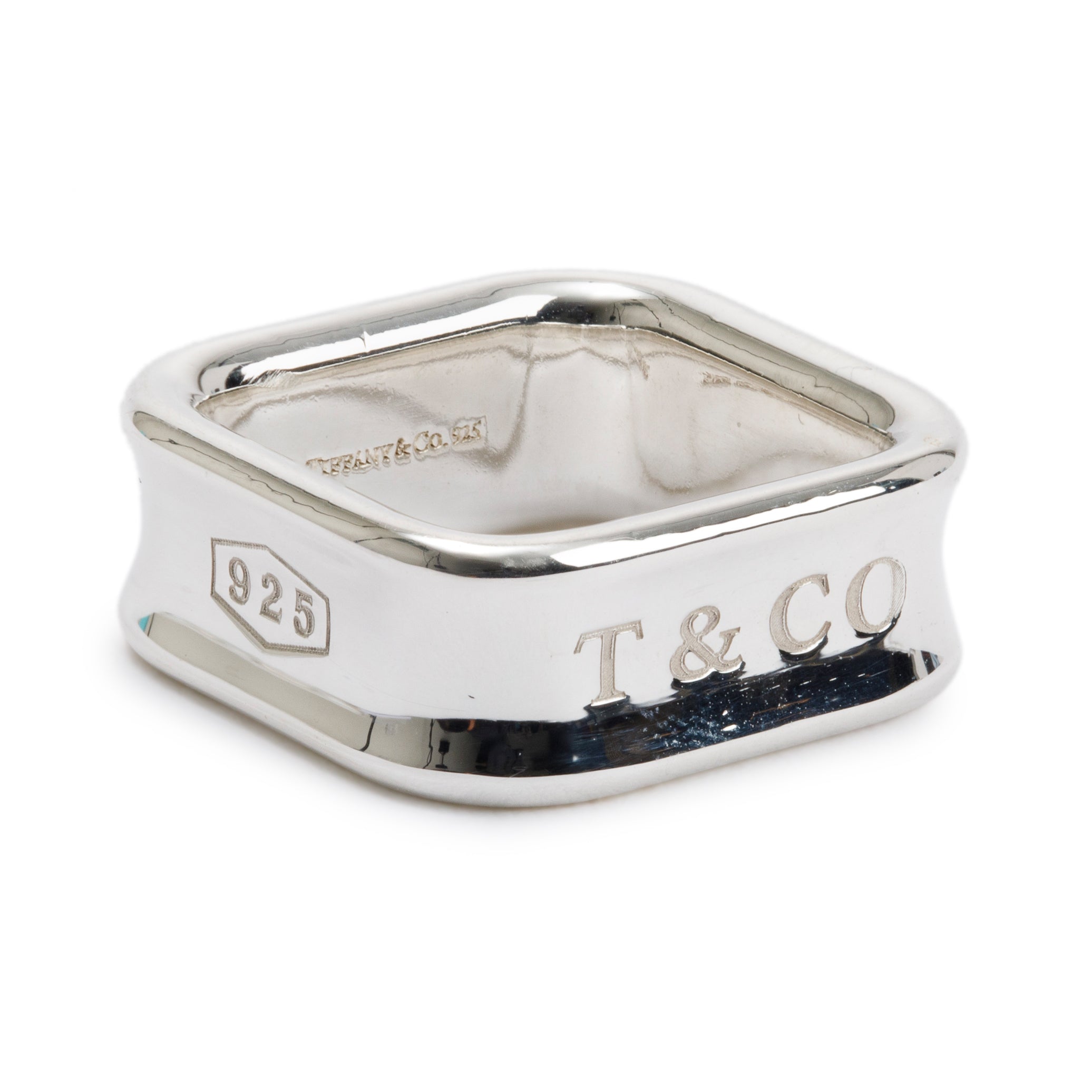 Tiffany & Co. Sterling Silver 1837 Square Ring, Size 5