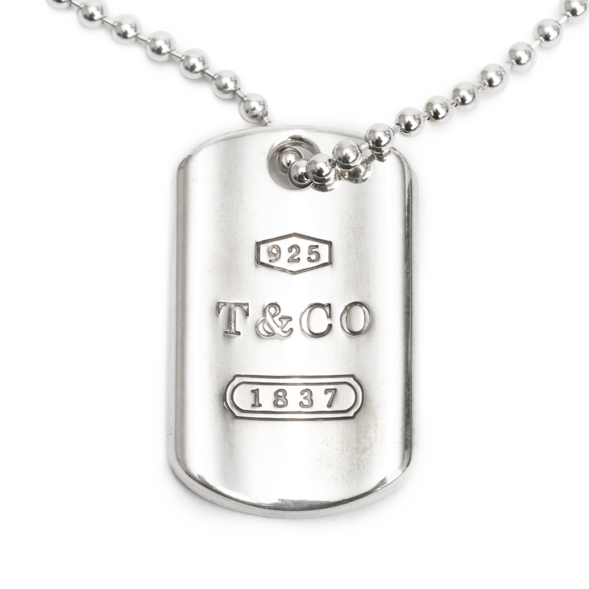 Tiffany & Co. Sterling Silver 1837 Tag Pendant Necklace