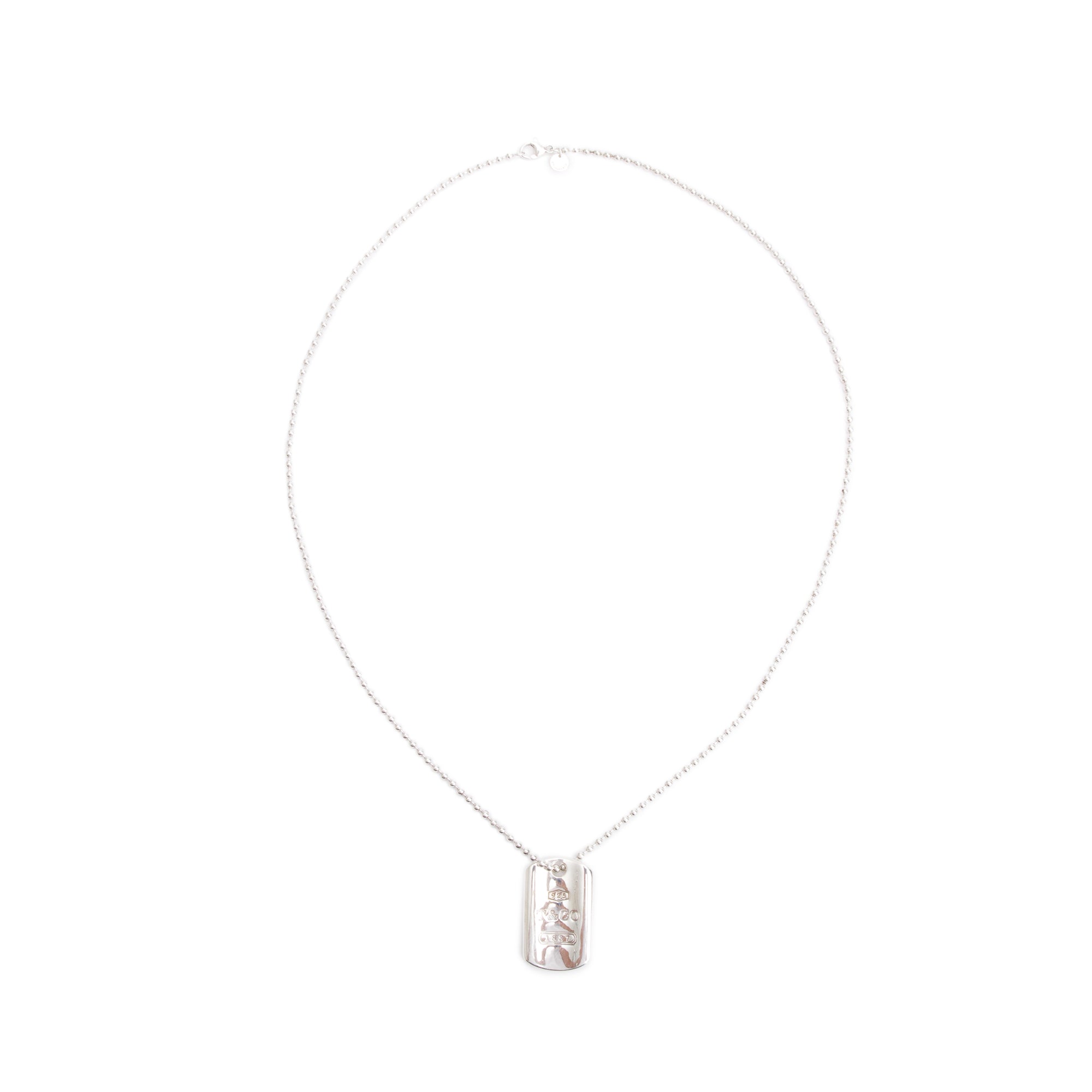 Tiffany & Co. Sterling Silver 1837 Tag Pendant Necklace