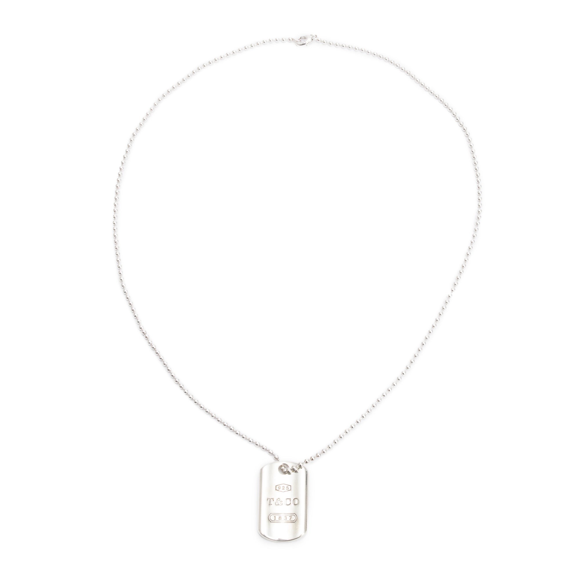 Tiffany & Co. Sterling Silver 1837 Tag Pendant Necklace