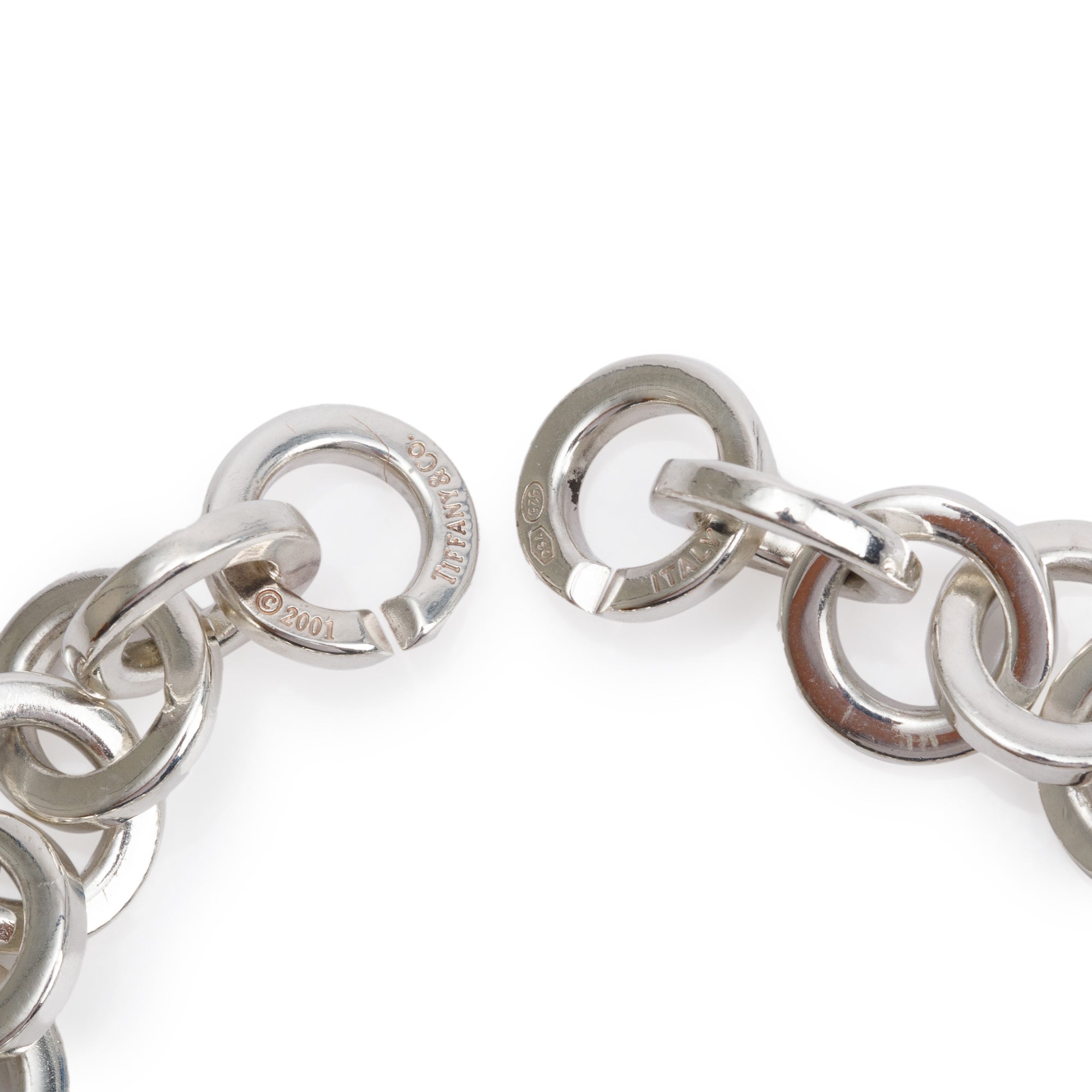 Tiffany & Co. Sterling Silver & 18k Yellow Gold Circle Link Bracelet