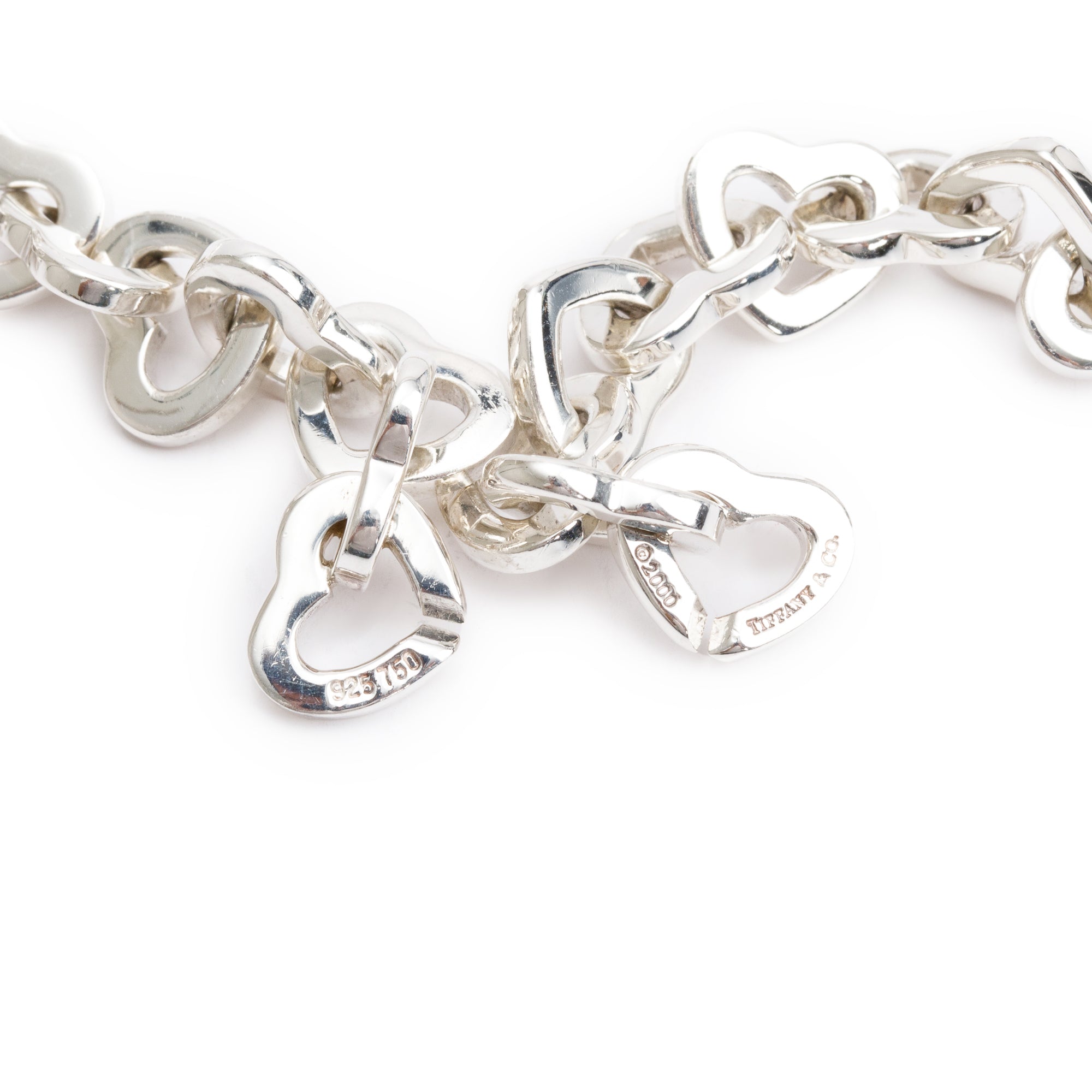 Tiffany & Co. Sterling Silver & 18k Yellow Gold Heart Link Necklace