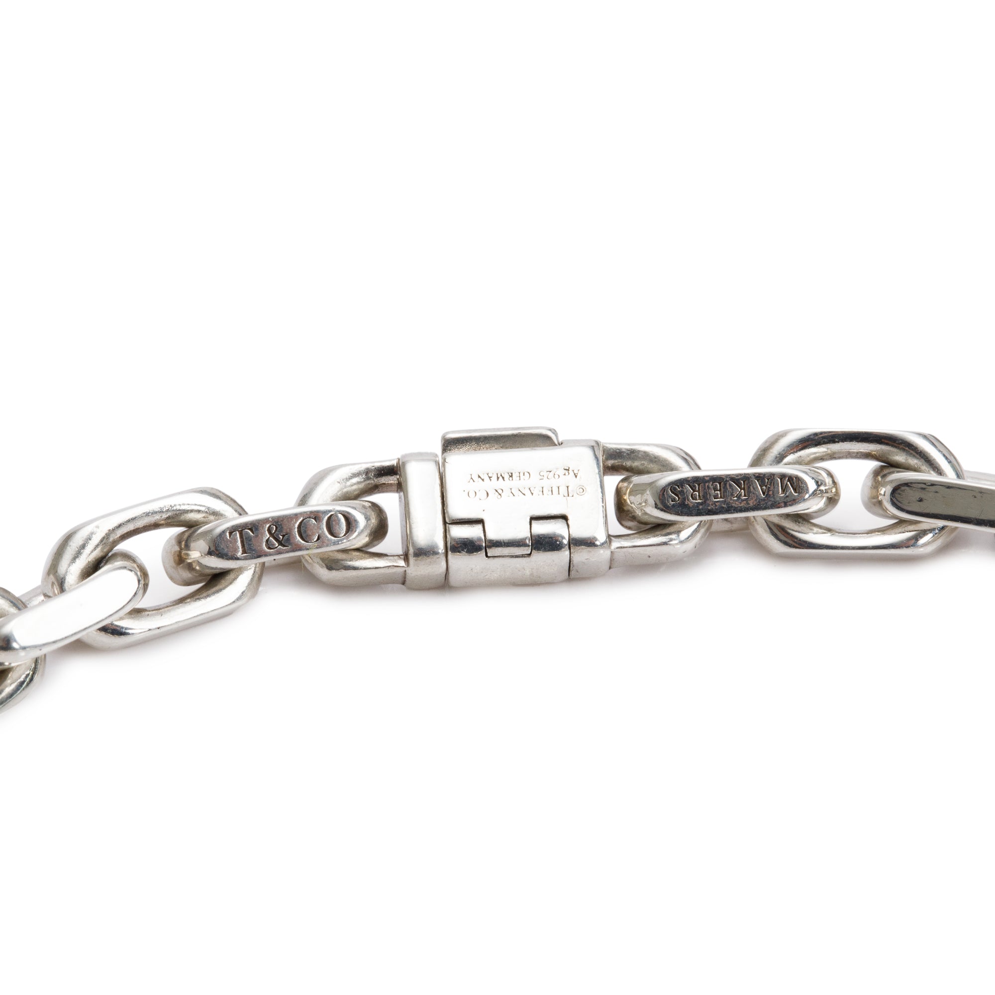 Tiffany & Co. Sterling Silver & 18k Yellow Gold Makers Narrow Chain Bracelet