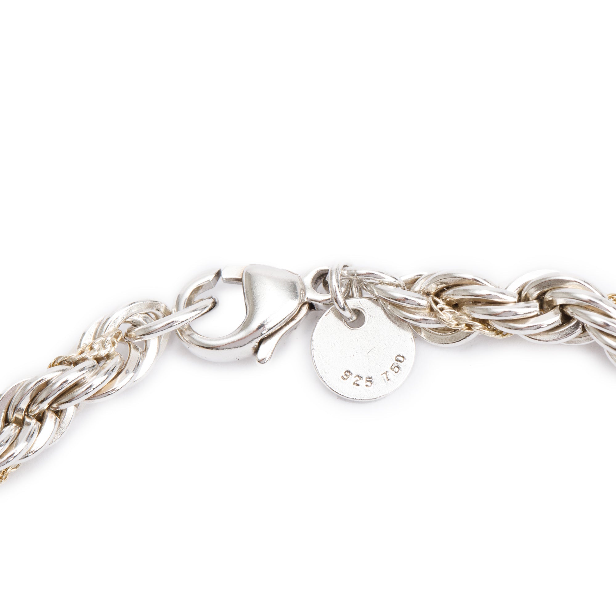 Tiffany & Co. Sterling Silver & 18k Yellow Gold Rope Chain Bracelet