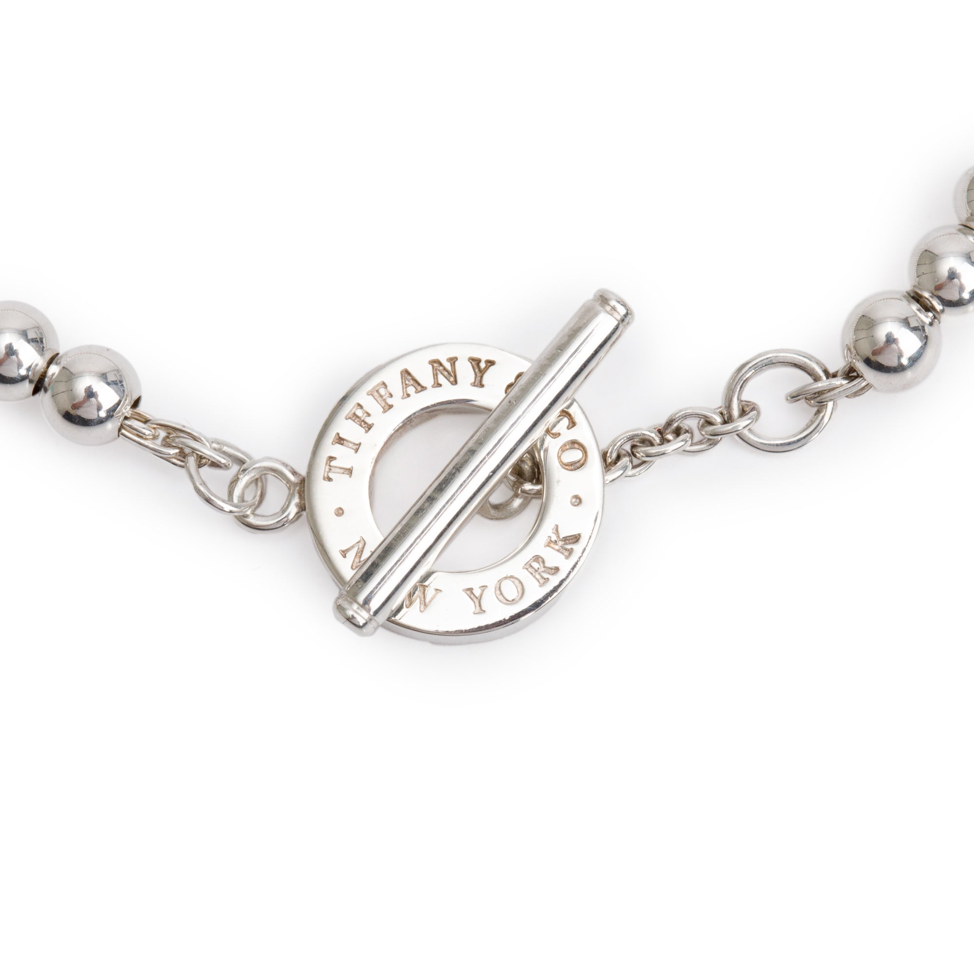 Tiffany & Co. Sterling Silver 4 MM Bead Toggle Bracelet