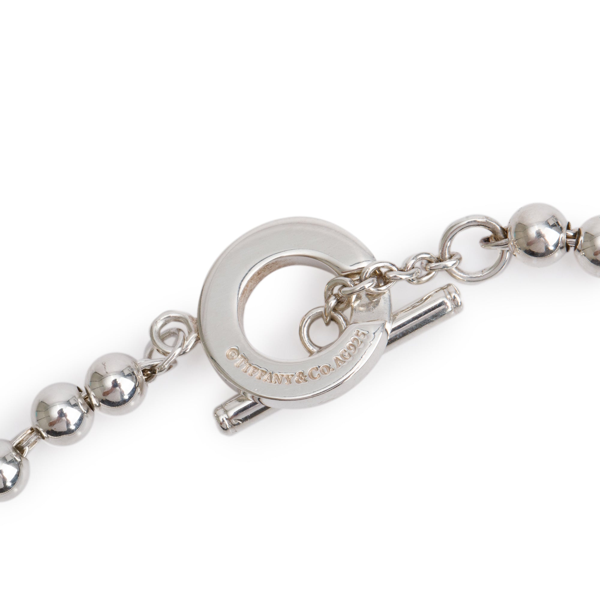 Tiffany & Co. Sterling Silver 4 MM Bead Toggle Bracelet
