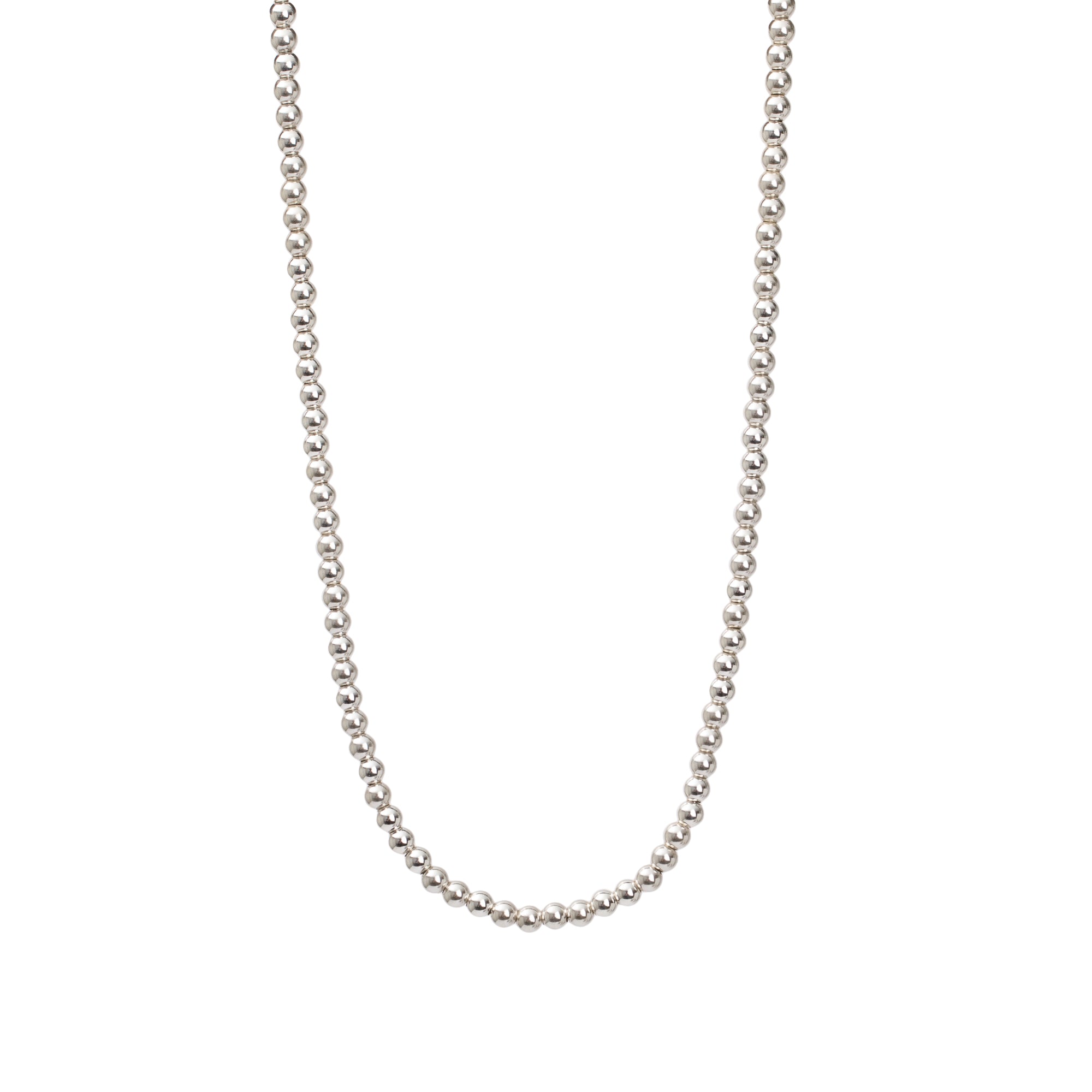 Tiffany & Co. Sterling Silver 4MM Bead Toggle Necklace