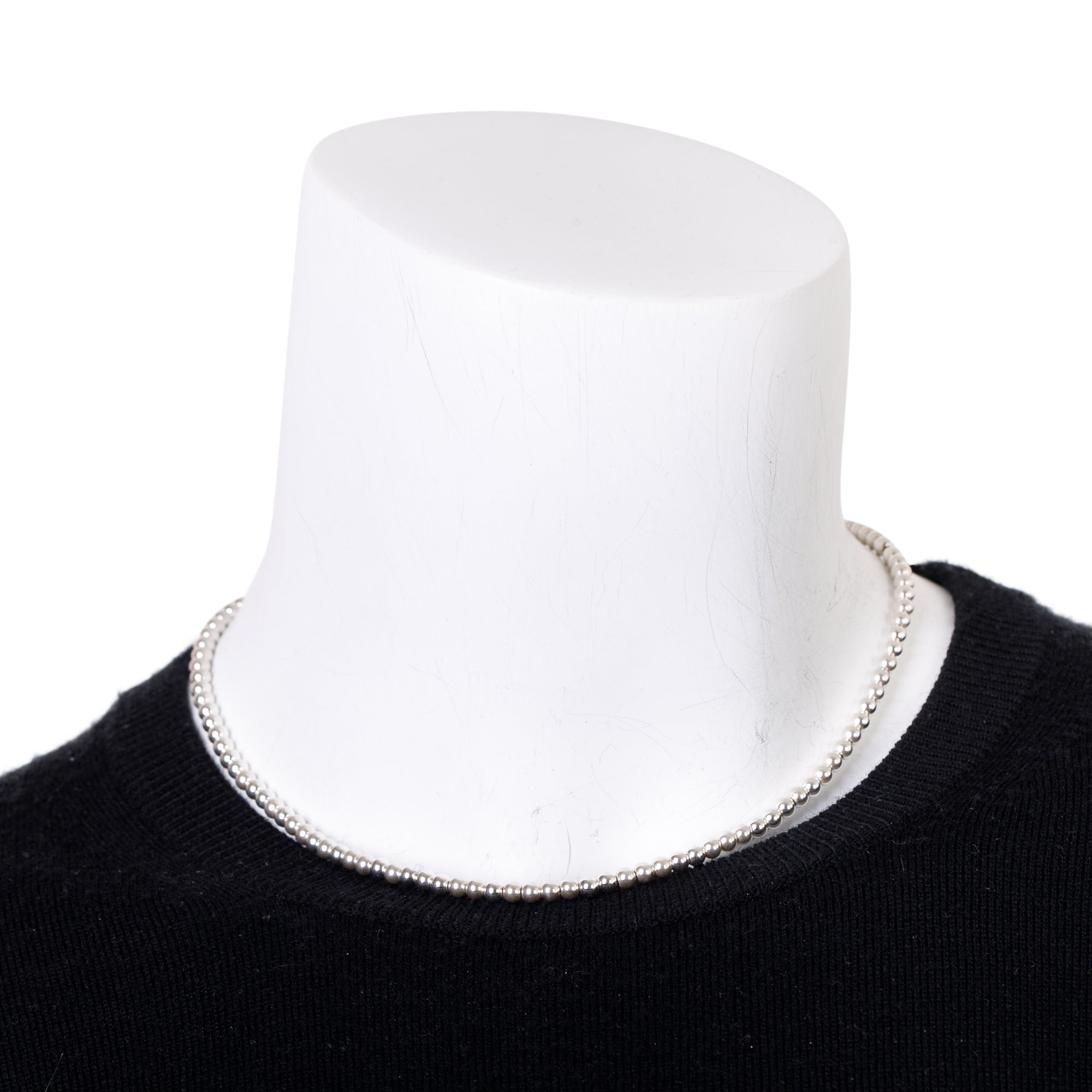 Tiffany & Co. Sterling Silver 4MM Bead Toggle Necklace