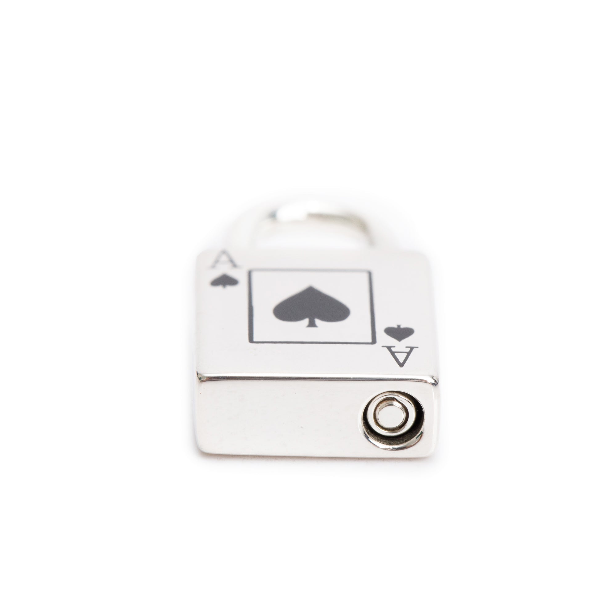 Tiffany & Co. Sterling Silver Ace of Spade Lock Charm with Black Enamel